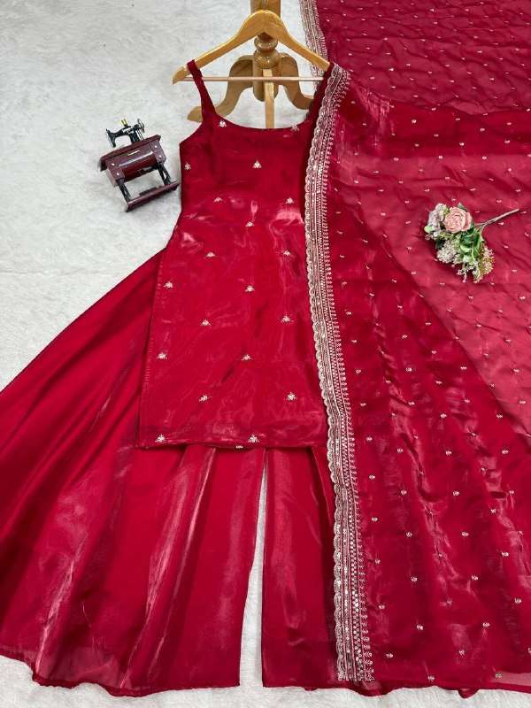 RTC 5854 SILK SEQUENCE EMBROIDERY WORKS PARTY WEAR LADIES SUIT