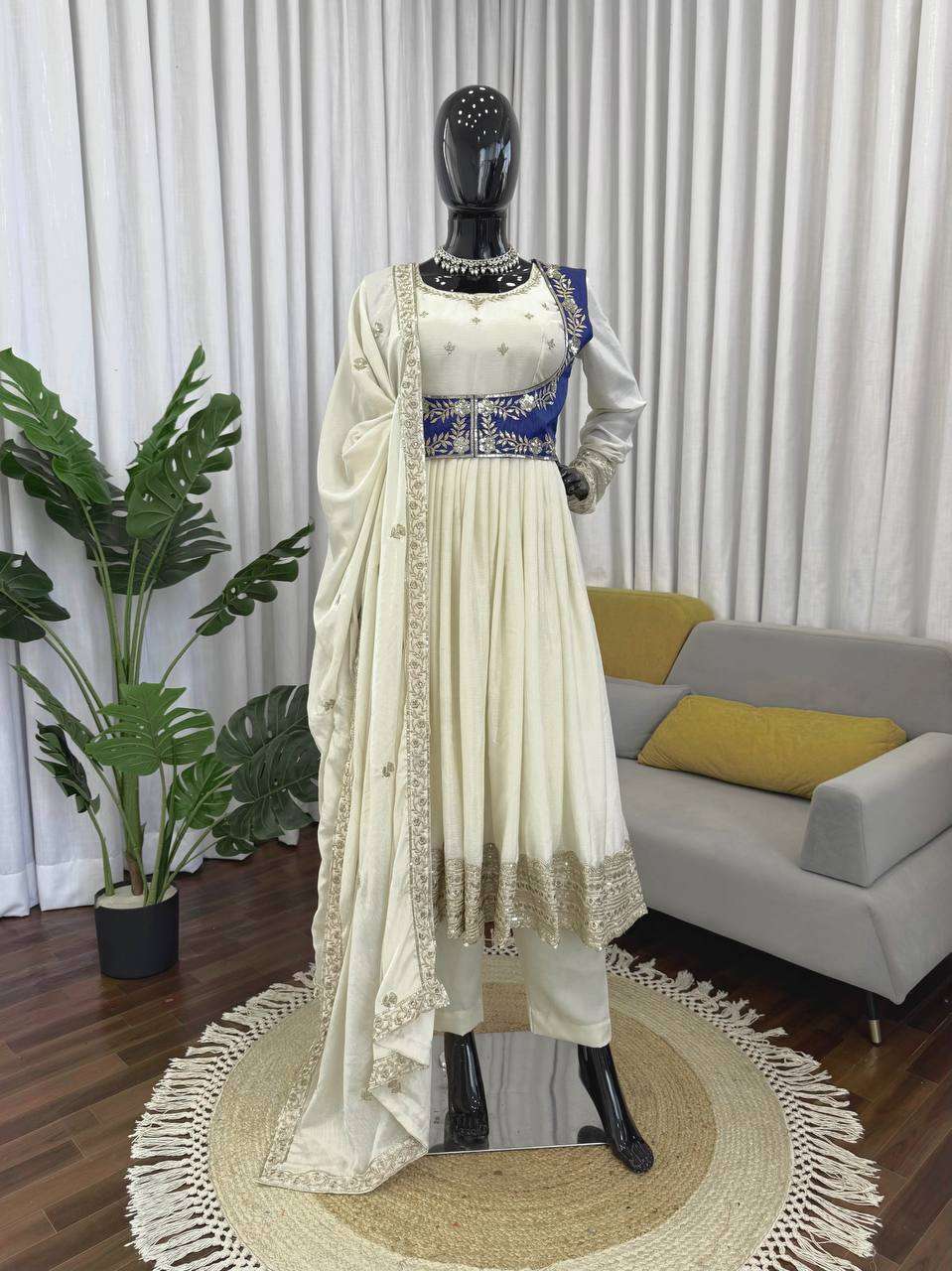RTC 5957 SILK DESIGNER WORK PARTY WEAR ANARKALI GOWN STYLE LADIES SUIT