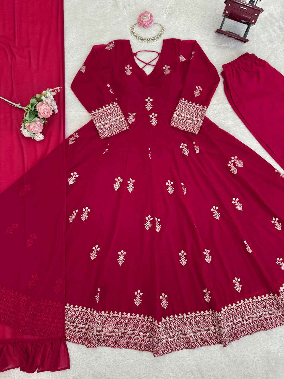 RTC 5980 GEORGETTE HEAVY EMBROIDERED DESIGNER PARTY WEAR ANARKALI GOWN SUIT