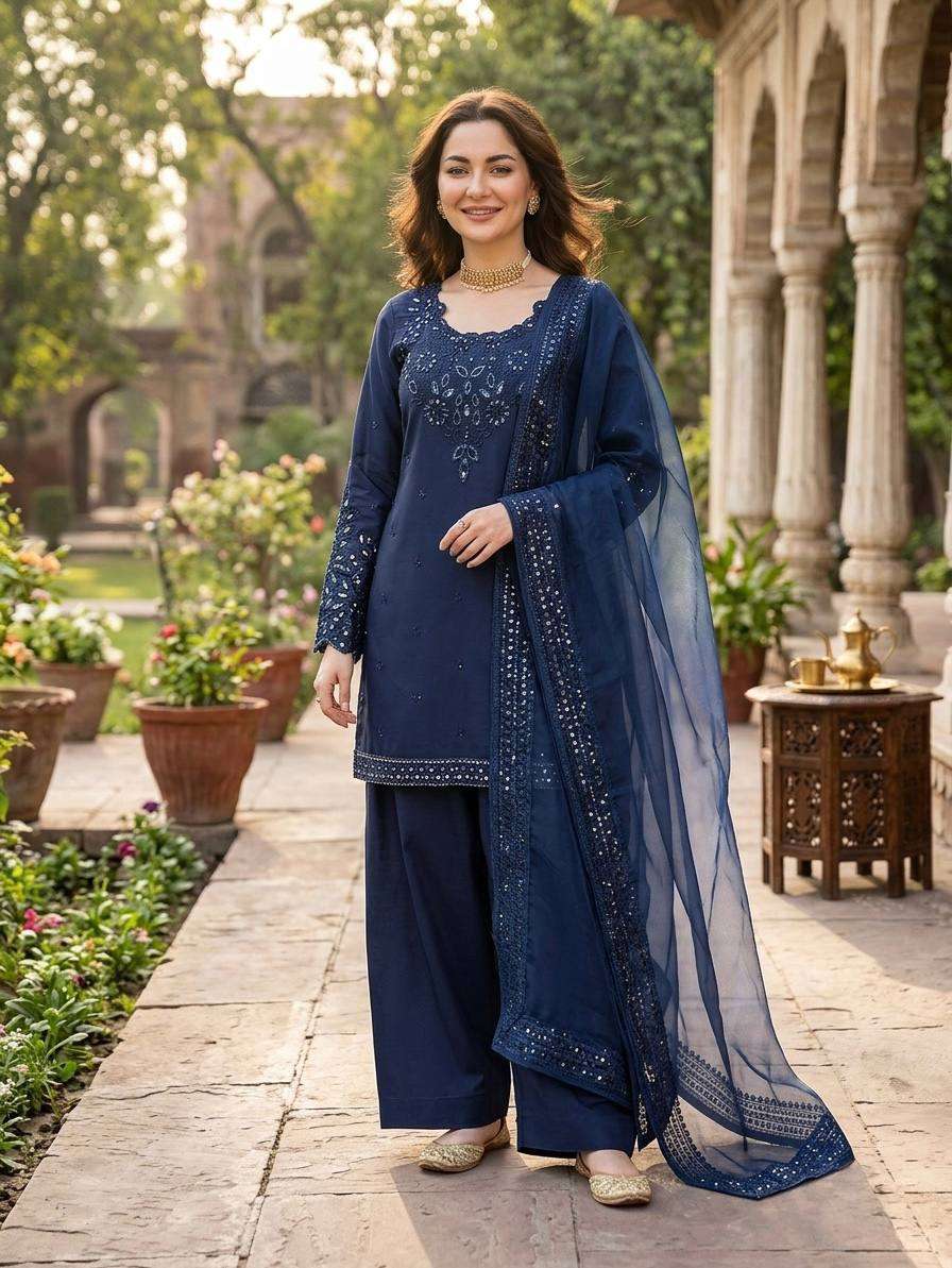 RTC 6005 SILK PREETY WHITE DESIGNER LOOK FESTIVE WEAR SUIT
