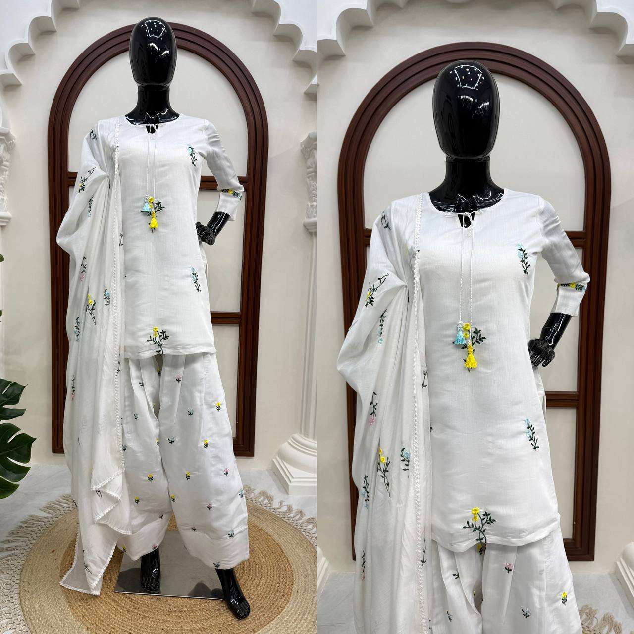 RTC 6019 CHANDERI SILK PREETY LOOK DESIGNER LADIES PARTY WEAR LADIES SUIT