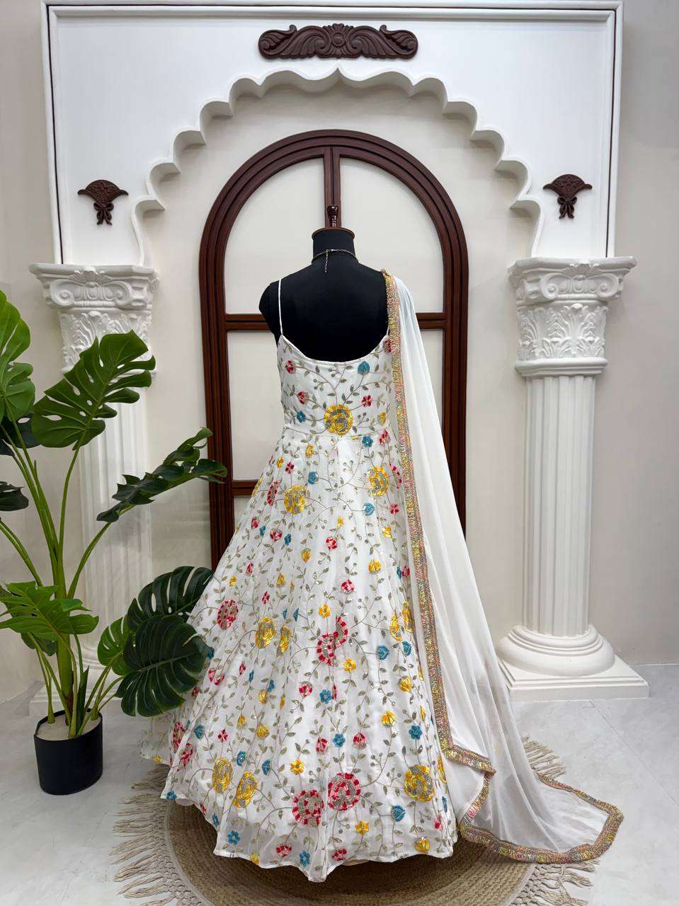 RTC 6021 GEORGETTE SEQUENCE EMBROIDERY DESIGNER WORK PARTY WEAR ANARKALI GOWN STYLE SUIT