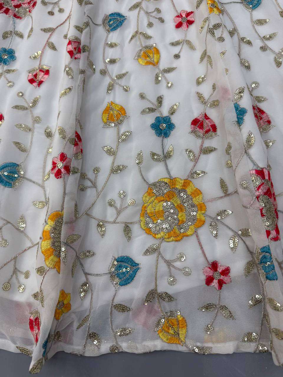 RTC 6021 GEORGETTE SEQUENCE EMBROIDERY DESIGNER WORK PARTY WEAR ANARKALI GOWN STYLE SUIT