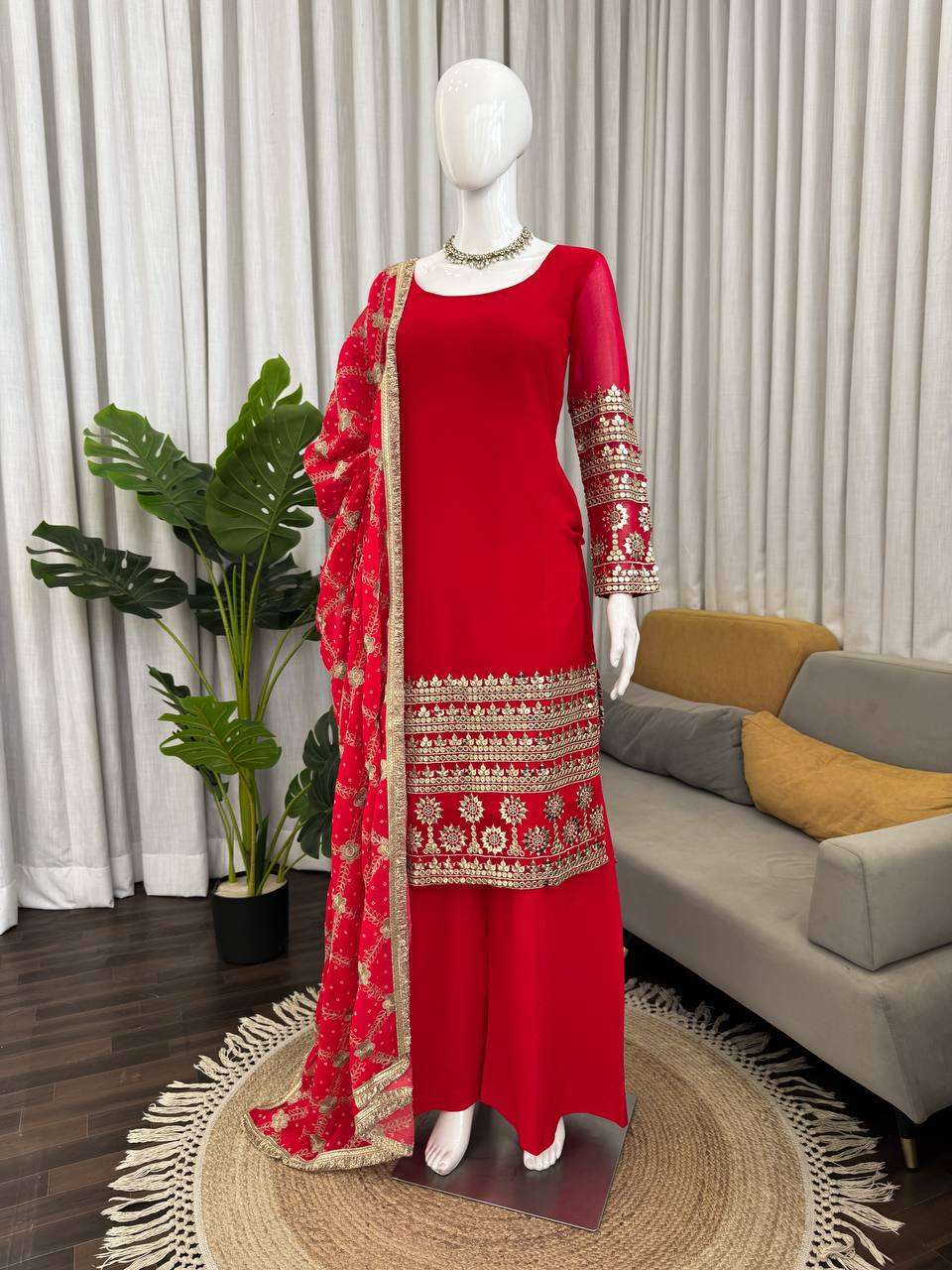 RTC 6022 GEORGETTE SEQUENCE EMBROIDERY DESIGNER WORK FESTIVE WEAR LADIES SUIT