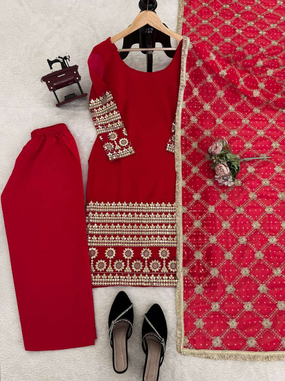 RTC 6022 GEORGETTE SEQUENCE EMBROIDERY DESIGNER WORK FESTIVE WEAR LADIES SUIT
