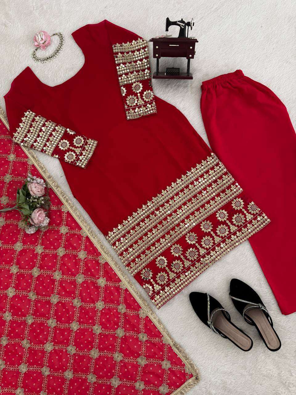 RTC 6022 GEORGETTE SEQUENCE EMBROIDERY DESIGNER WORK FESTIVE WEAR LADIES SUIT