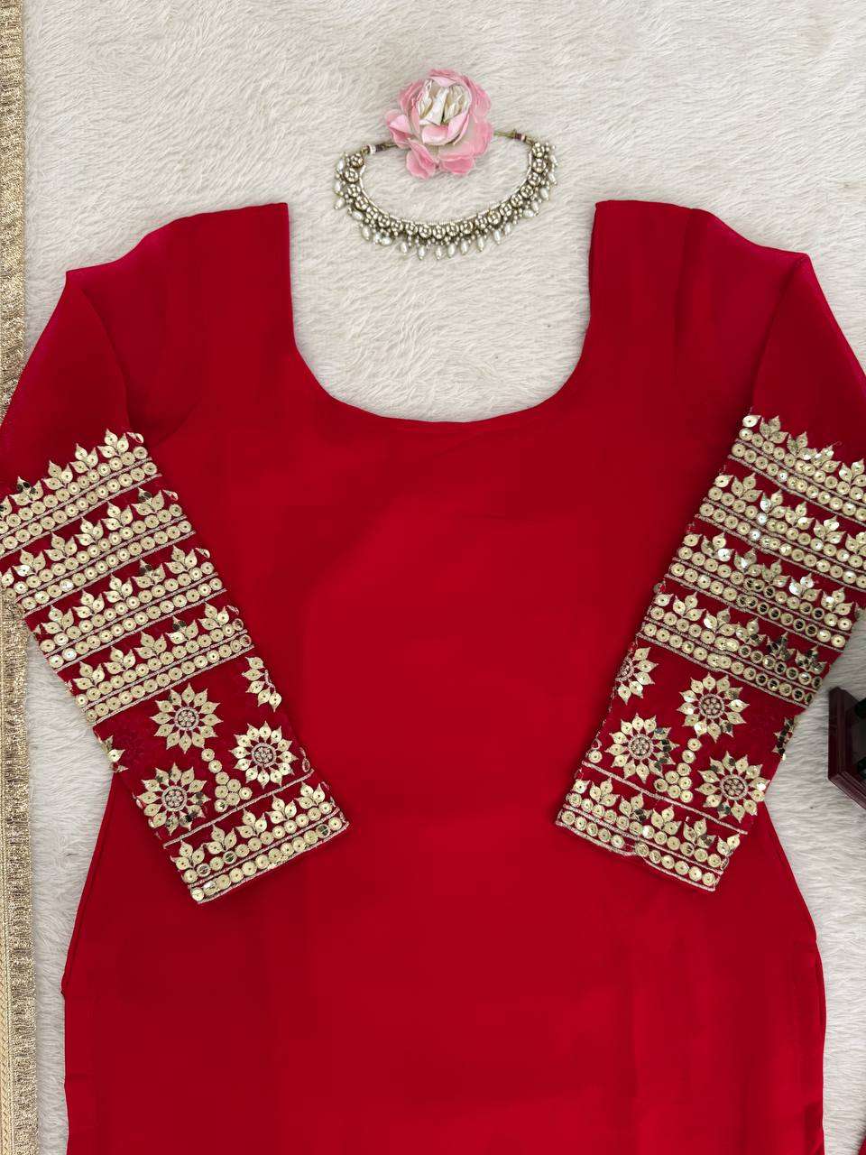 RTC 6022 GEORGETTE SEQUENCE EMBROIDERY DESIGNER WORK FESTIVE WEAR LADIES SUIT