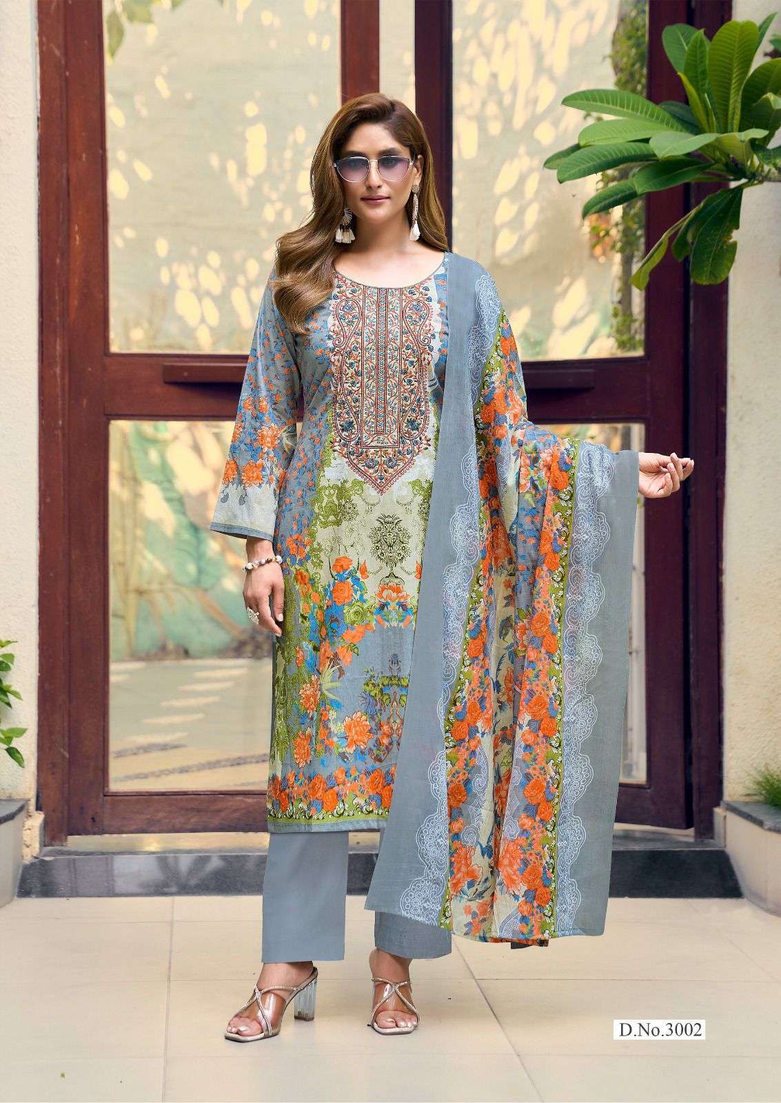 SAANVI TRENDS NUSRAT VOL 3 COTTON PRINTED WITH FANCY EMBROIDERY WORK SUIT