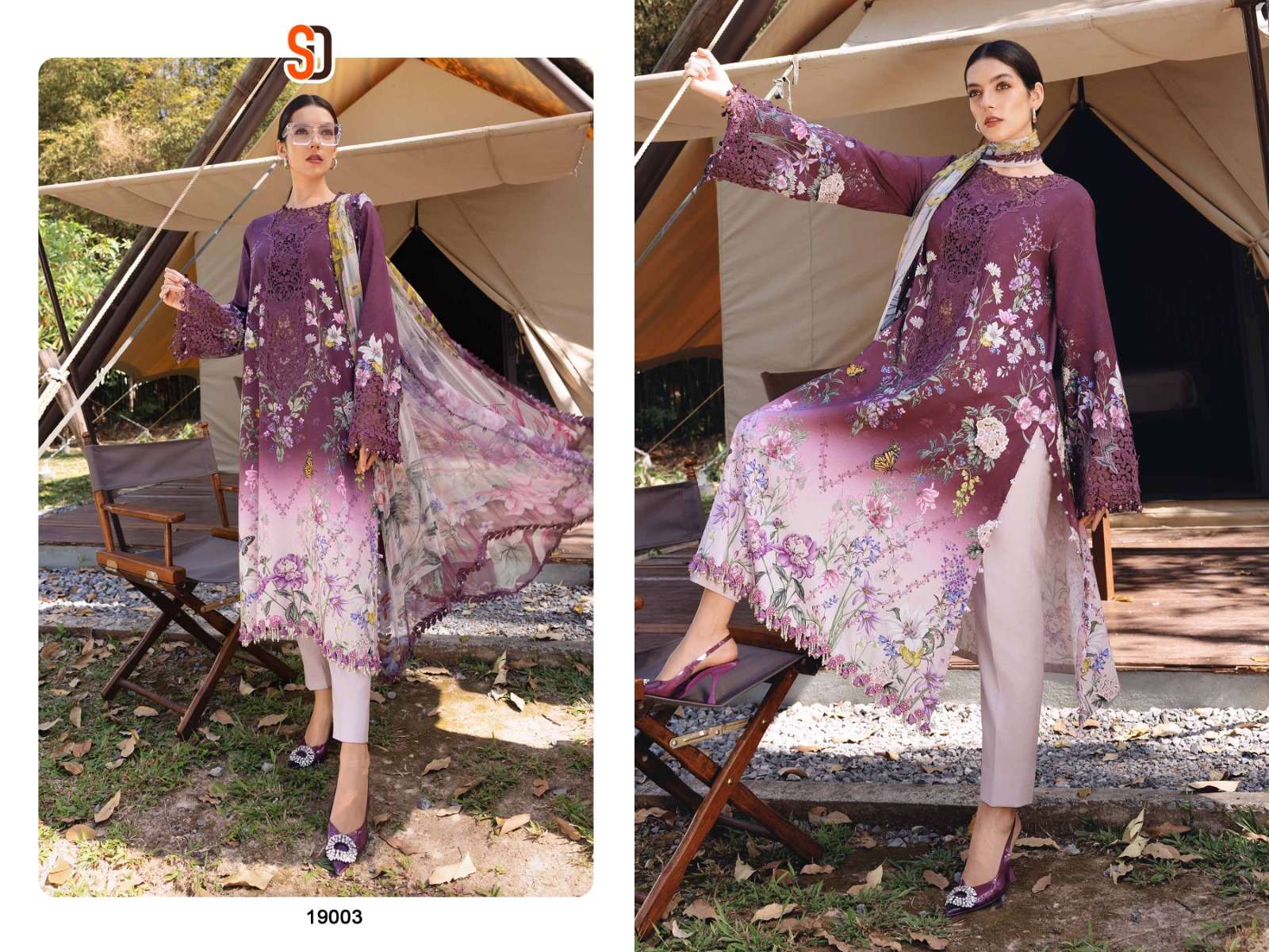 SHARADDHA DESIGNER M PRINT VOL 19 LAWN COTTON PRINT WITH PATCH EMBROIDERY WORK SALWAR KAMEEZ 