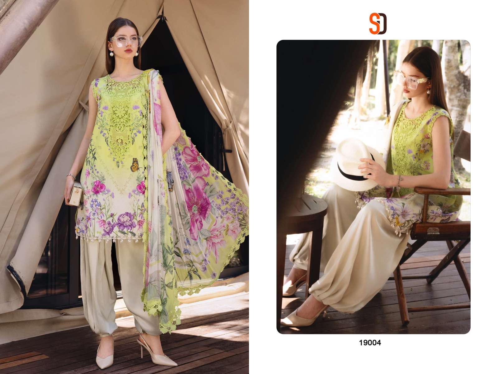 SHARADDHA DESIGNER M PRINT VOL 19 LAWN COTTON PRINT WITH PATCH EMBROIDERY WORK SALWAR KAMEEZ 