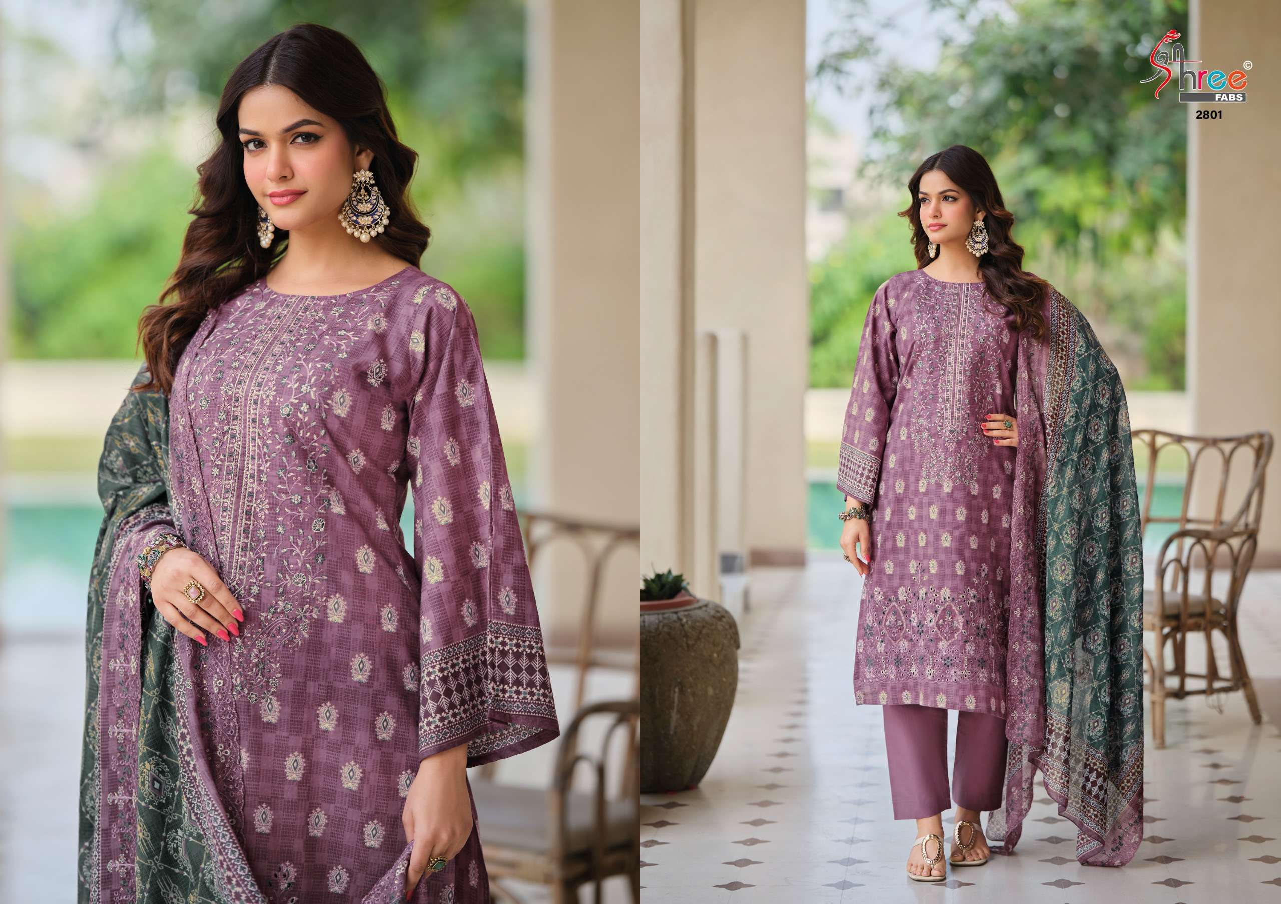 SHREE FABS BIN SAEED LAWN COLLECTION VOL 28 LAWN COTTON PRINT WITH EMBROIDERY WORK SUITS 
