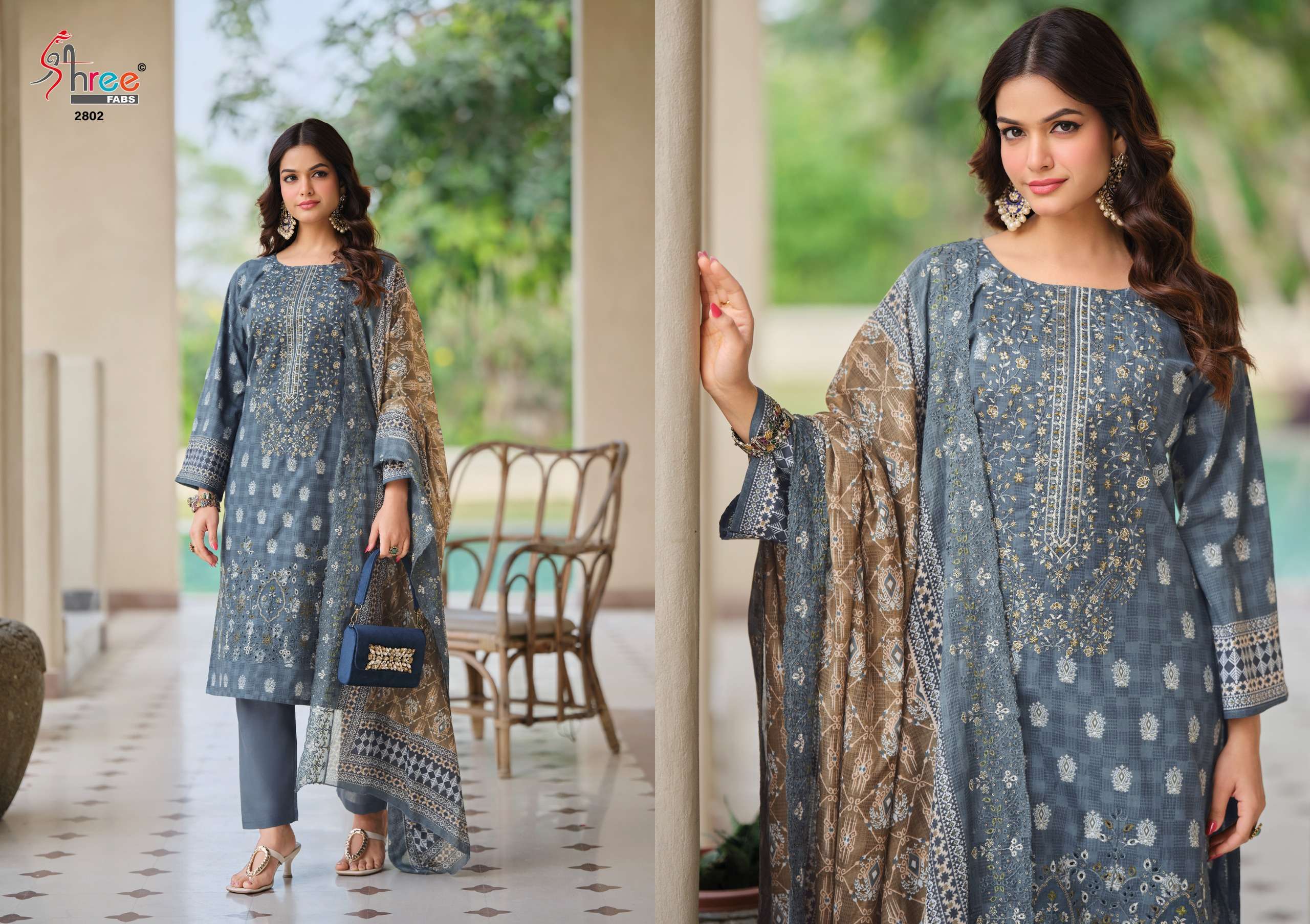 SHREE FABS BIN SAEED LAWN COLLECTION VOL 28 LAWN COTTON PRINT WITH EMBROIDERY WORK SUITS 