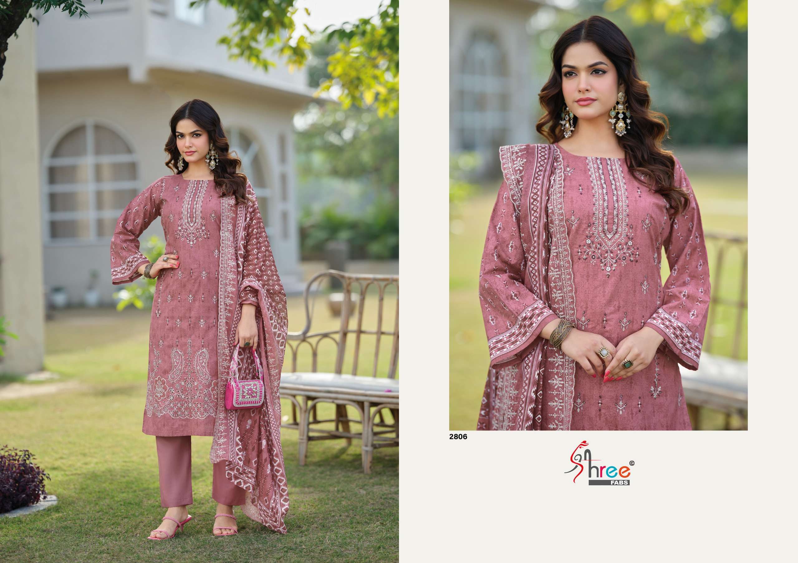 SHREE FABS BIN SAEED LAWN COLLECTION VOL 28 LAWN COTTON PRINT WITH EMBROIDERY WORK SUITS 