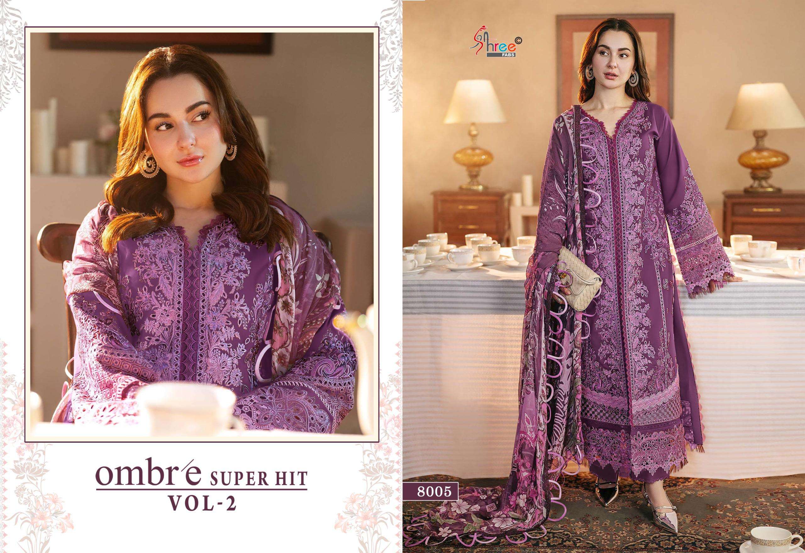 SHREE FABS OMBRE SUPER HIT VOL 2 COTTON HEAVY PATCH EMBROIDERY WORK SUIT