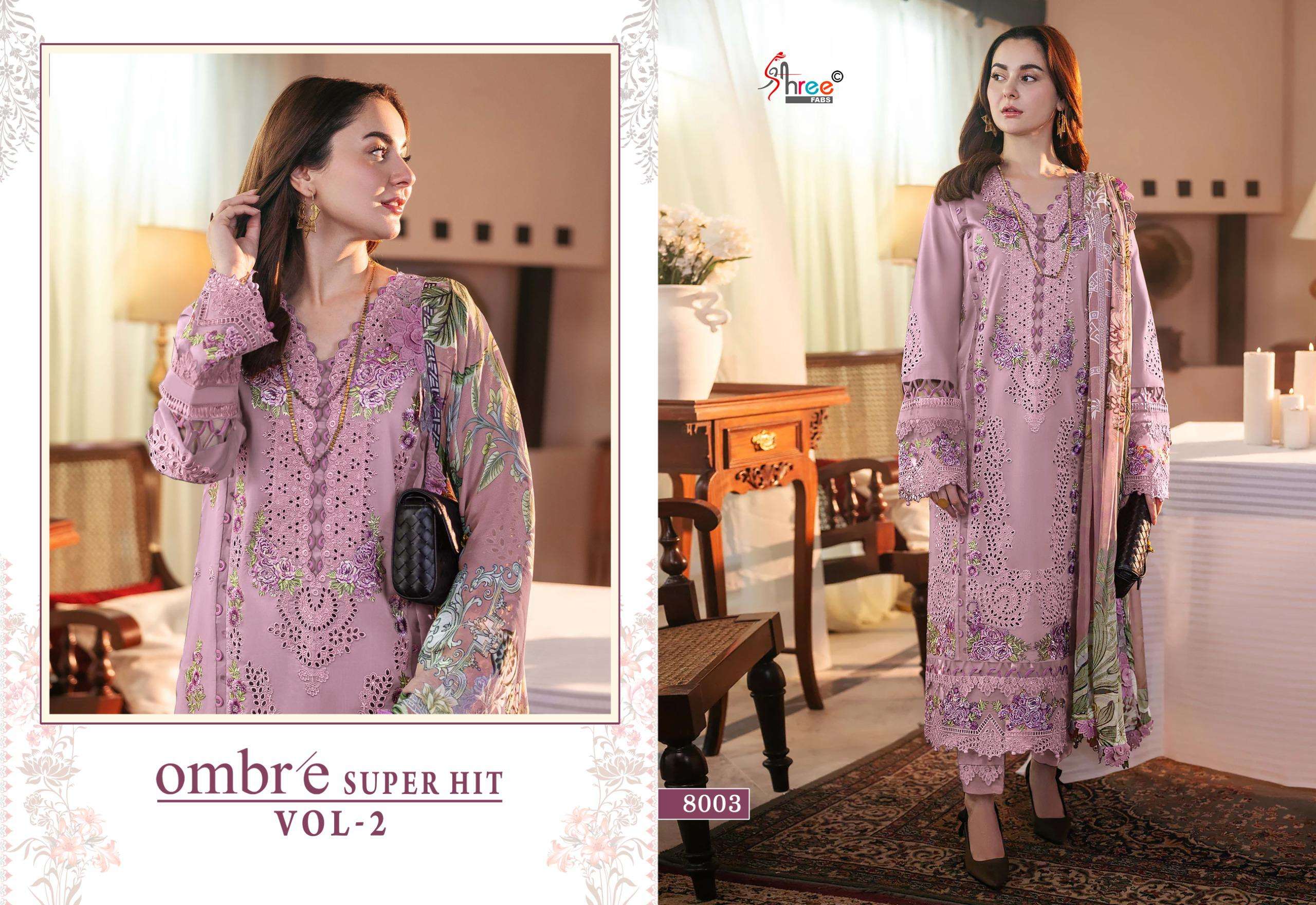 SHREE FABS OMBRE SUPER HIT VOL 2 COTTON HEAVY PATCH EMBROIDERY WORK SUIT