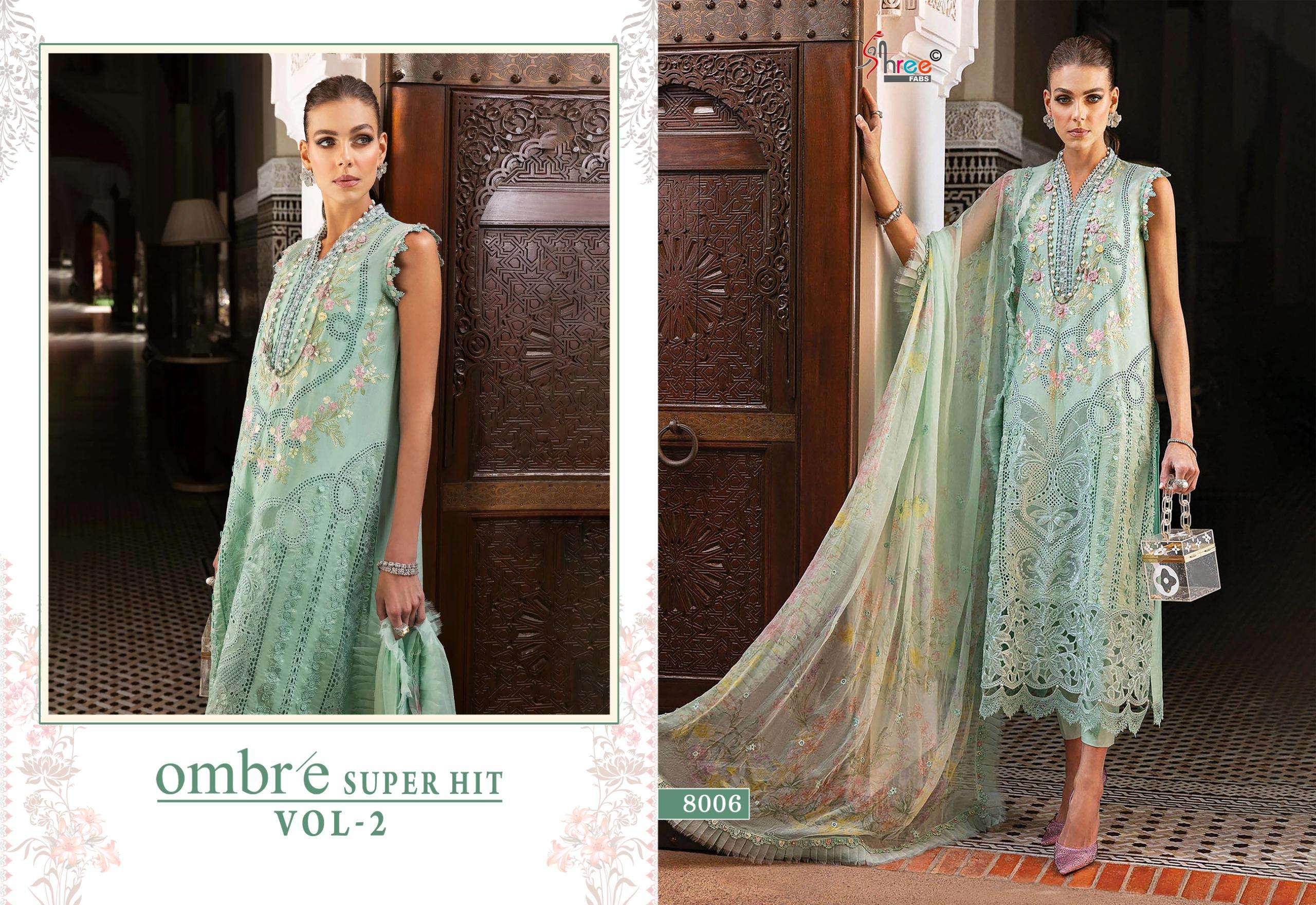 SHREE FABS OMBRE SUPER HIT VOL 2 COTTON HEAVY PATCH EMBROIDERY WORK SUIT