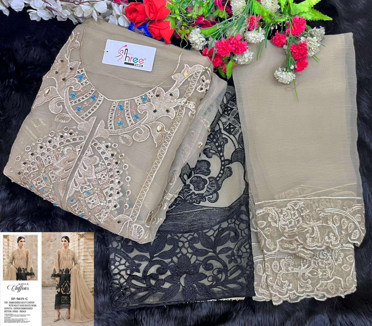 SHREE FABS SF 5615 CHIFFON HEAVY EMBROIDERED DESIGNER PAKISTANI SUIT