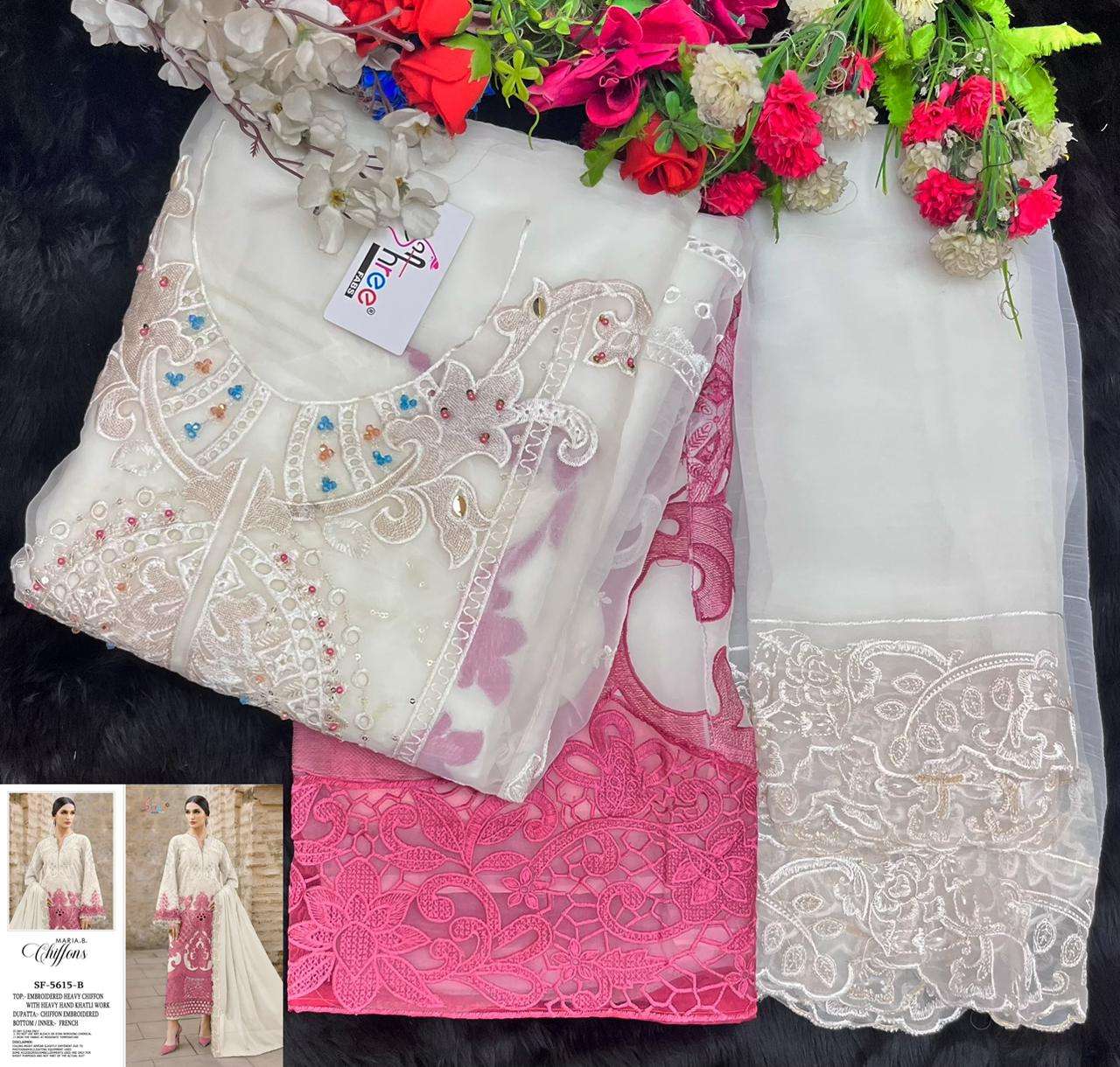 SHREE FABS SF 5615 CHIFFON HEAVY EMBROIDERED DESIGNER PAKISTANI SUIT