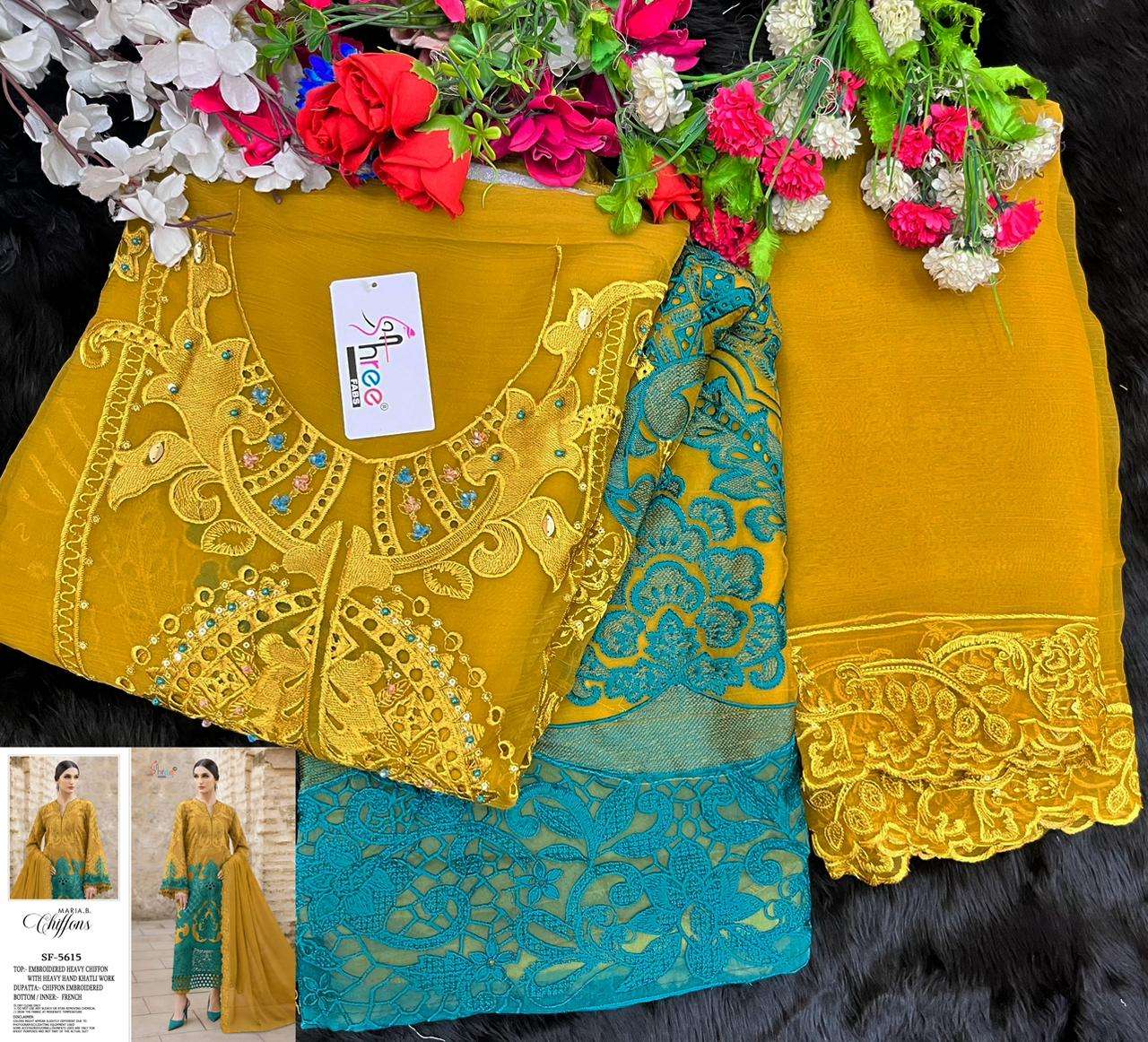 SHREE FABS SF 5615 CHIFFON HEAVY EMBROIDERED DESIGNER PAKISTANI SUIT