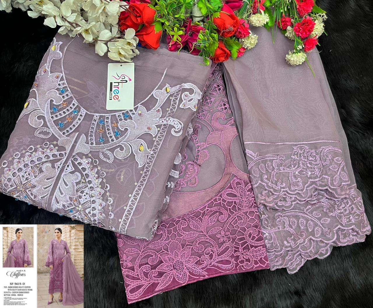 SHREE FABS SF 5615 CHIFFON HEAVY EMBROIDERED DESIGNER PAKISTANI SUIT