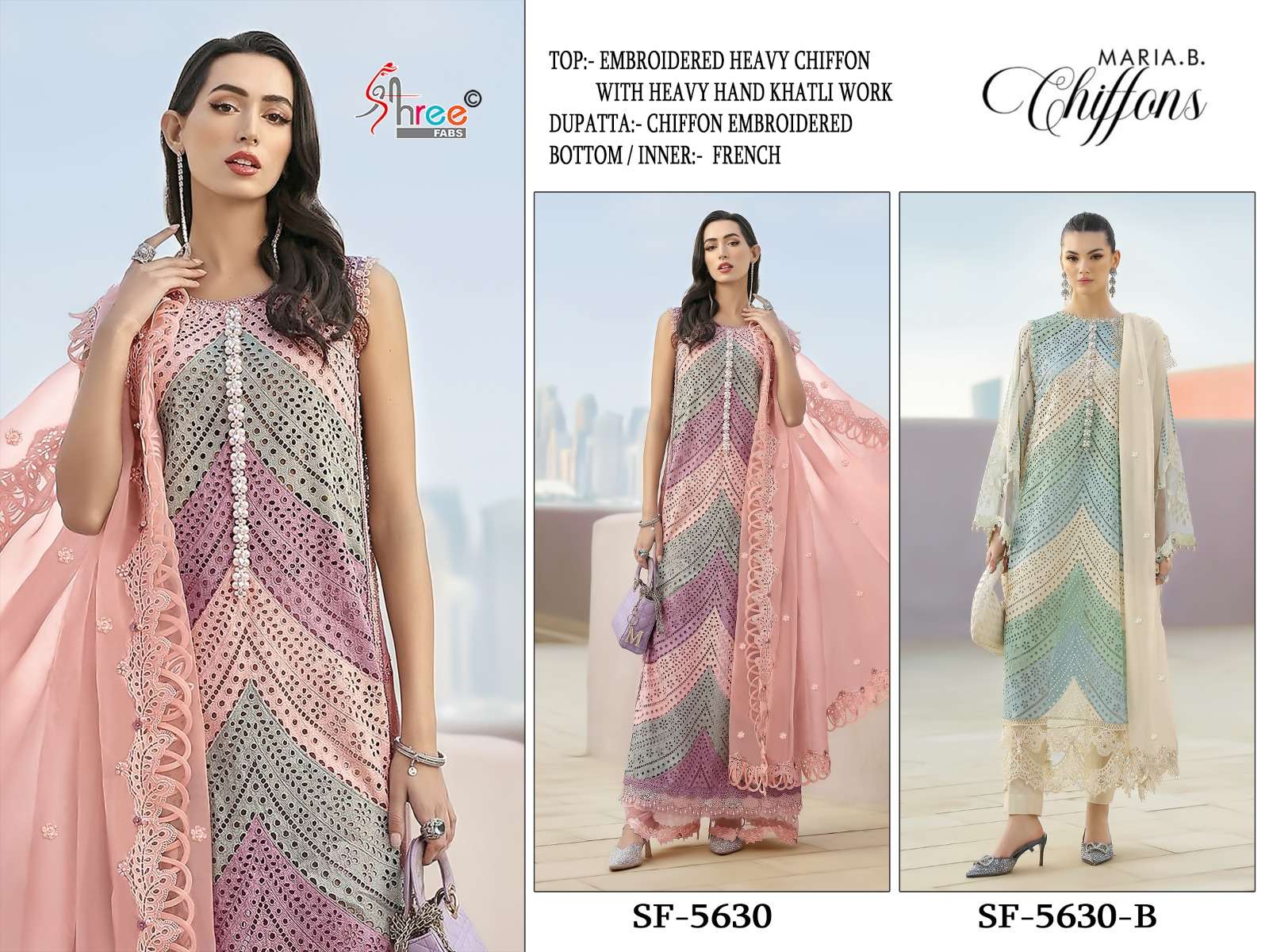 SHREE FABS SF 5630 CHIFFON HEAVY EMBROIDERED DESIGNER PAKISTANI SUIT