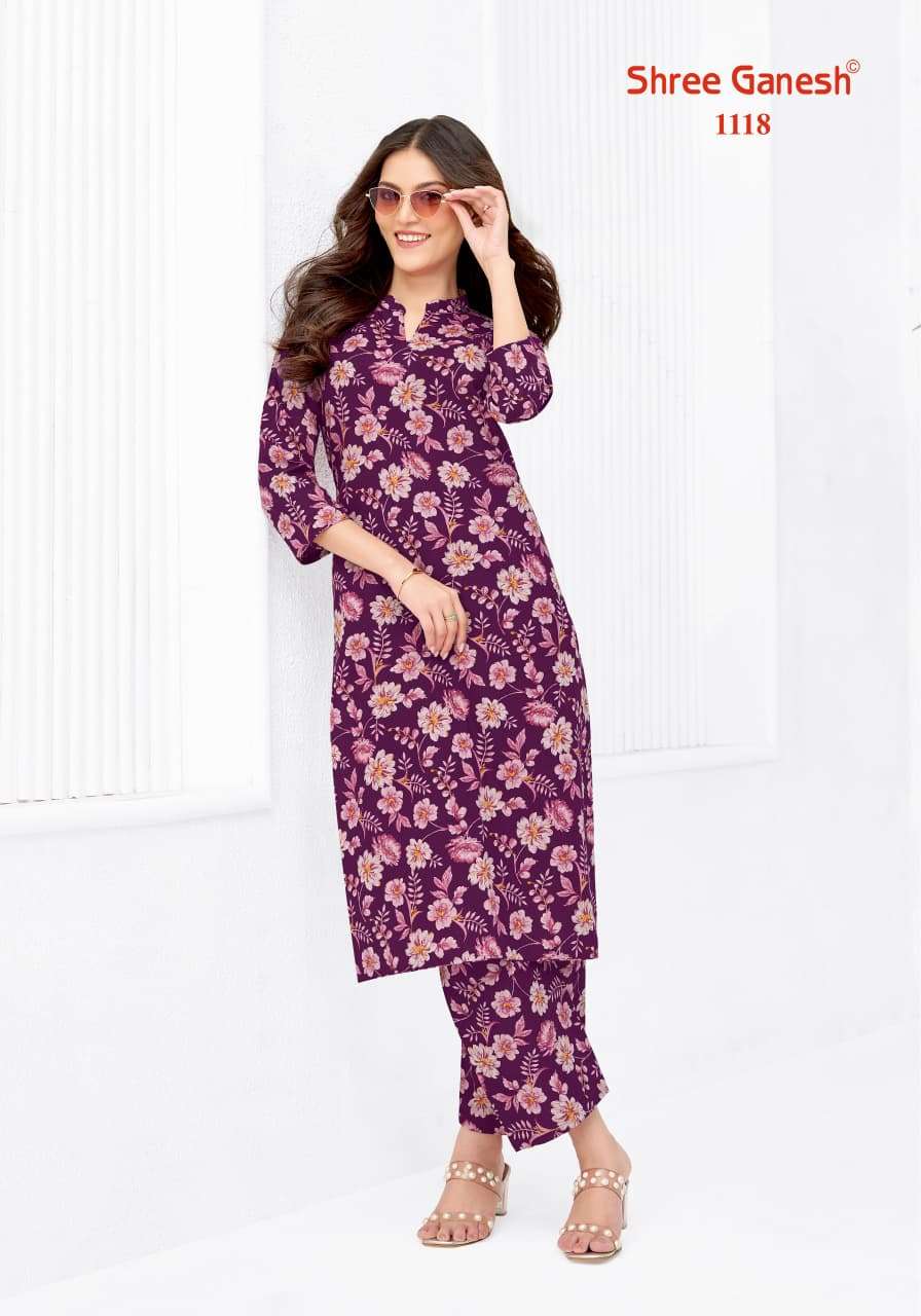 SHREE GANESH ANANYA VOL 1 COTTON PRINT FANCY A LINE STYLE KURTI WITH PANT PAIR 