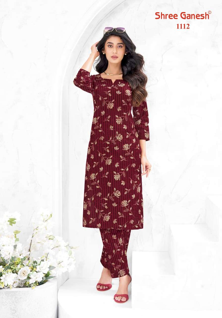 SHREE GANESH ANANYA VOL 1 COTTON PRINT FANCY A LINE STYLE KURTI WITH PANT PAIR 