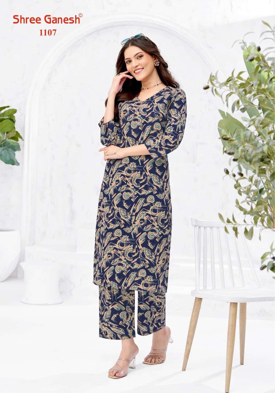 SHREE GANESH ANANYA VOL 1 COTTON PRINT FANCY A LINE STYLE KURTI WITH PANT PAIR 