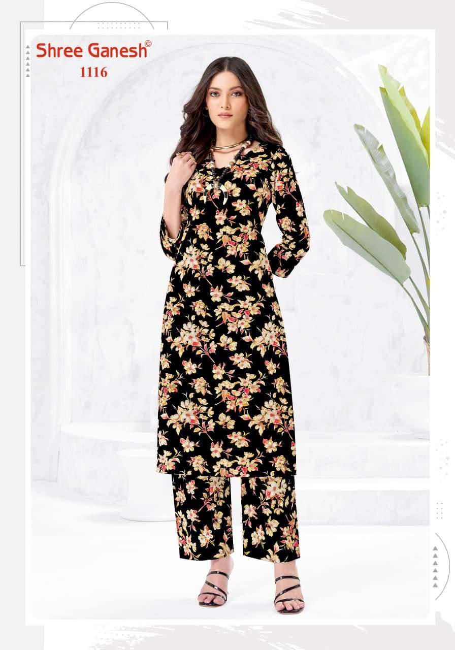 SHREE GANESH ANANYA VOL 1 COTTON PRINT FANCY A LINE STYLE KURTI WITH PANT PAIR 