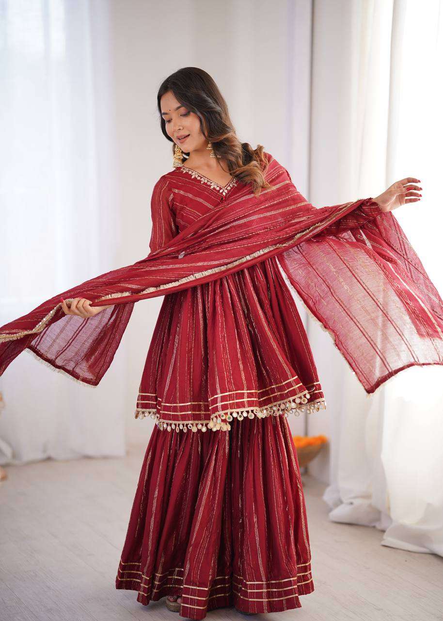 SRK 5334 BEAUTIFUL PARTY WEAR DESIGNER LOOK LADIES SHARARA SUIT
