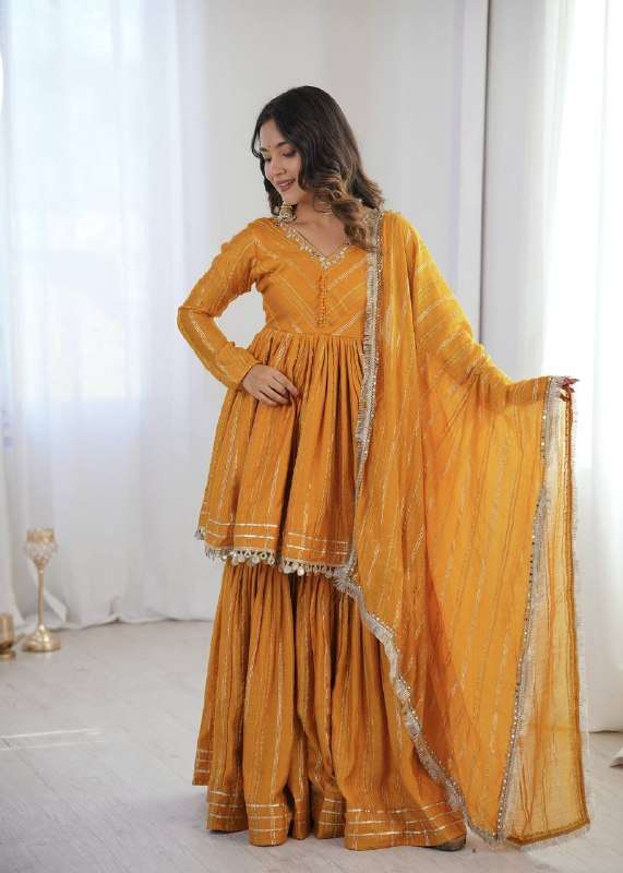 SRK 5334 BEAUTIFUL PARTY WEAR DESIGNER LOOK LADIES SHARARA SUIT
