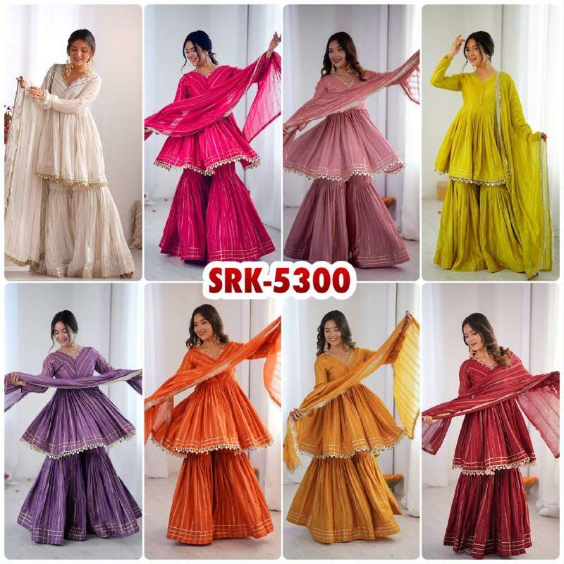 SRK 5334 BEAUTIFUL PARTY WEAR DESIGNER LOOK LADIES SHARARA SUIT