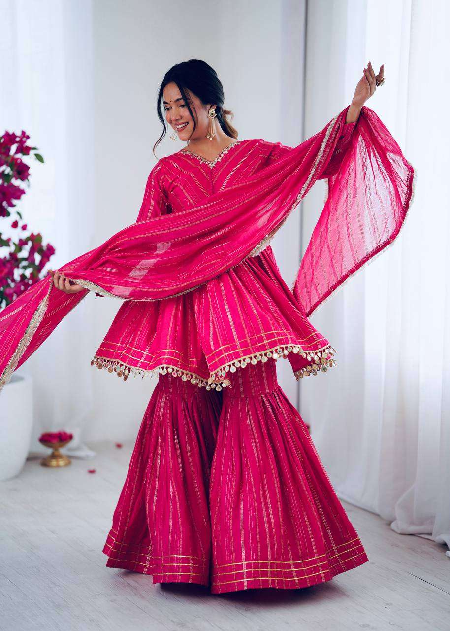 SRK 5334 BEAUTIFUL PARTY WEAR DESIGNER LOOK LADIES SHARARA SUIT