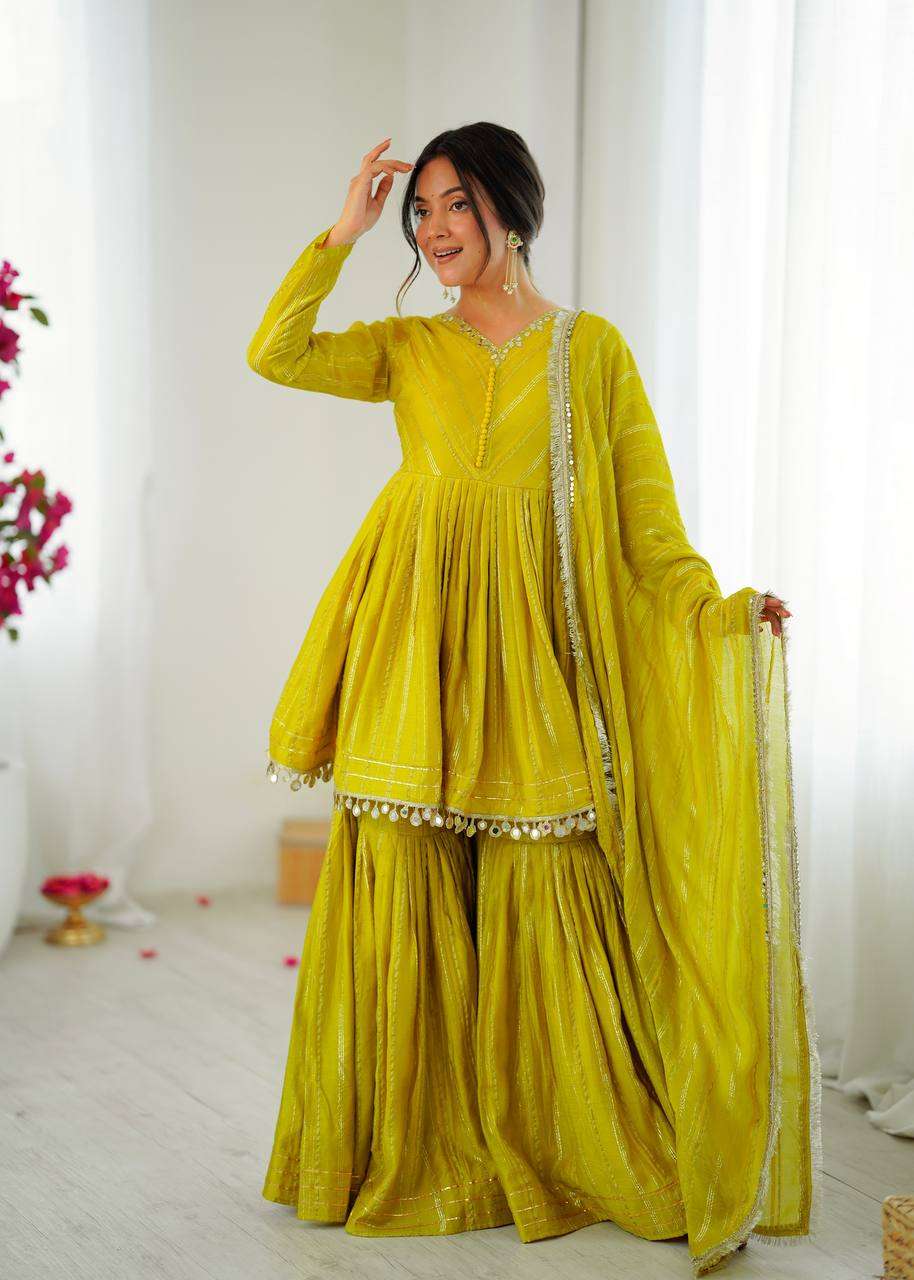 SRK 5334 BEAUTIFUL PARTY WEAR DESIGNER LOOK LADIES SHARARA SUIT