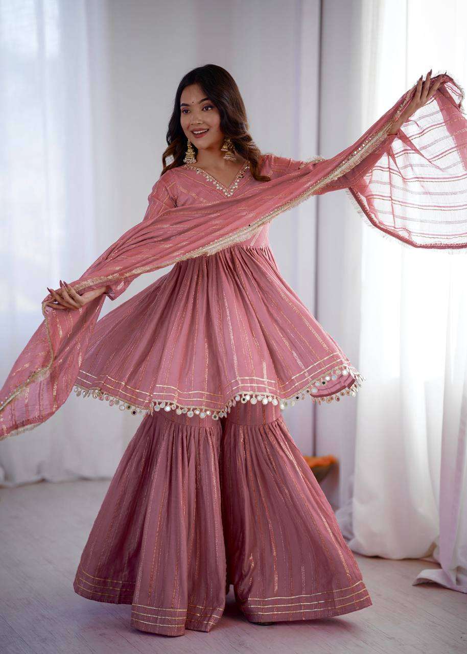 SRK 5334 BEAUTIFUL PARTY WEAR DESIGNER LOOK LADIES SHARARA SUIT