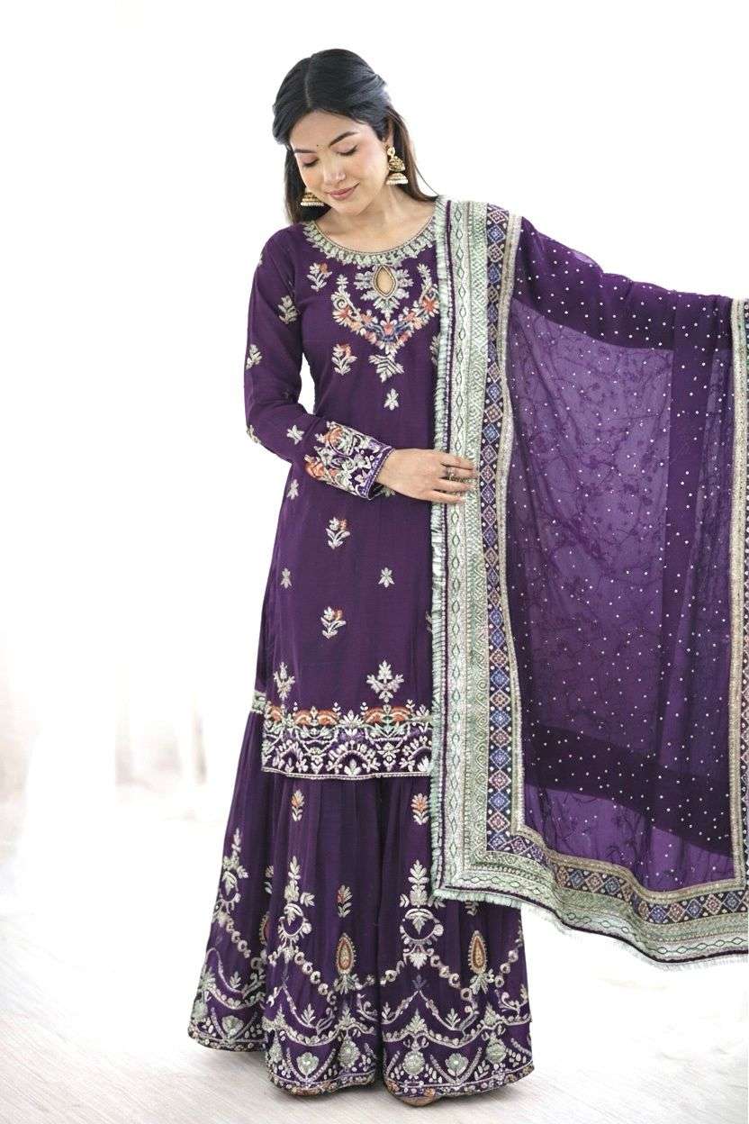 SSR 5007 GEORGETTE HEAVY DESIGNER PARTY WEAR LADIES SHARARA SUIT