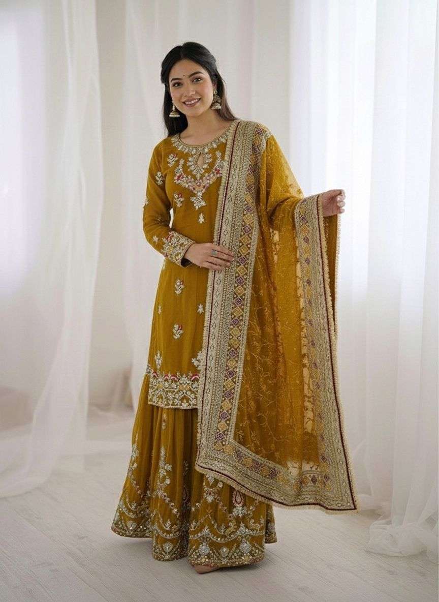 SSR 5007 GEORGETTE HEAVY DESIGNER PARTY WEAR LADIES SHARARA SUIT