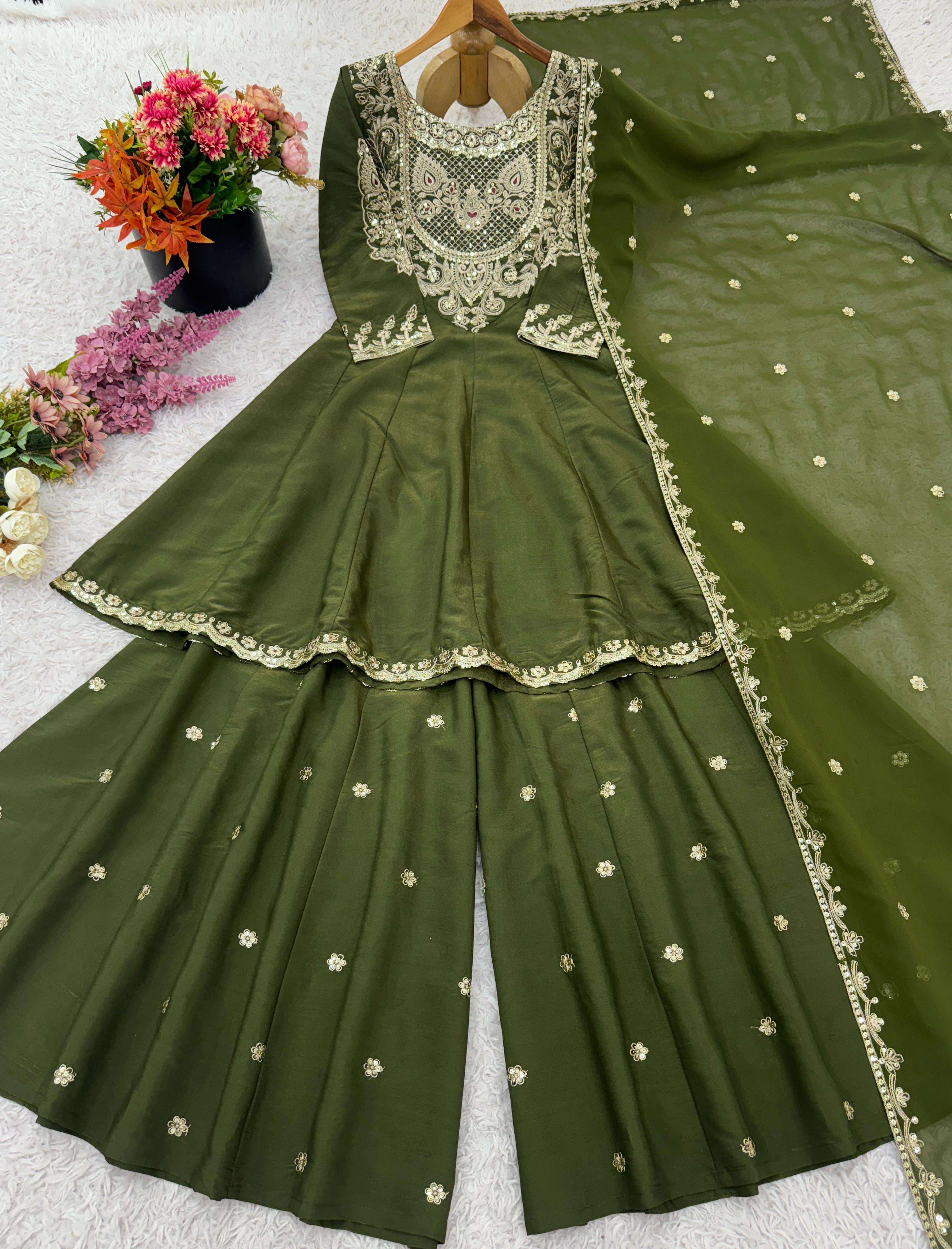SSR 518 SIMER FABRIC HEAVY EMBROIDERY DESIGNER WORK PARTY WEAR LADIES SUIT