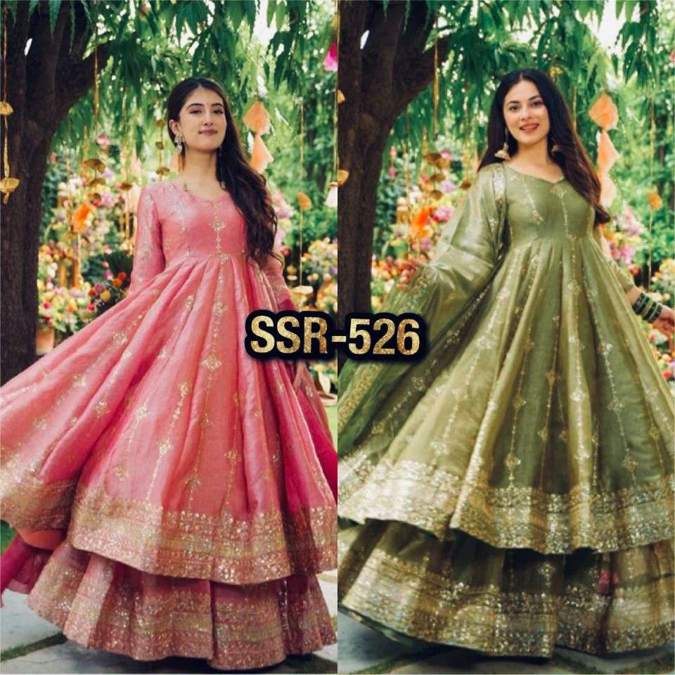 SSR 526 SILK SEQUENCE EMBROIDERY WORK PARTY WEAR LADIES SUIT
