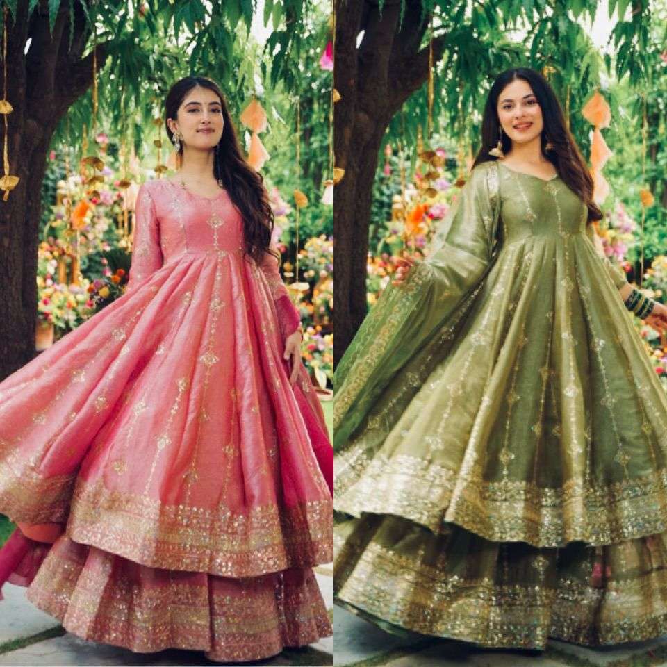SSR 526 SILK SEQUENCE EMBROIDERY WORK PARTY WEAR LADIES SUIT