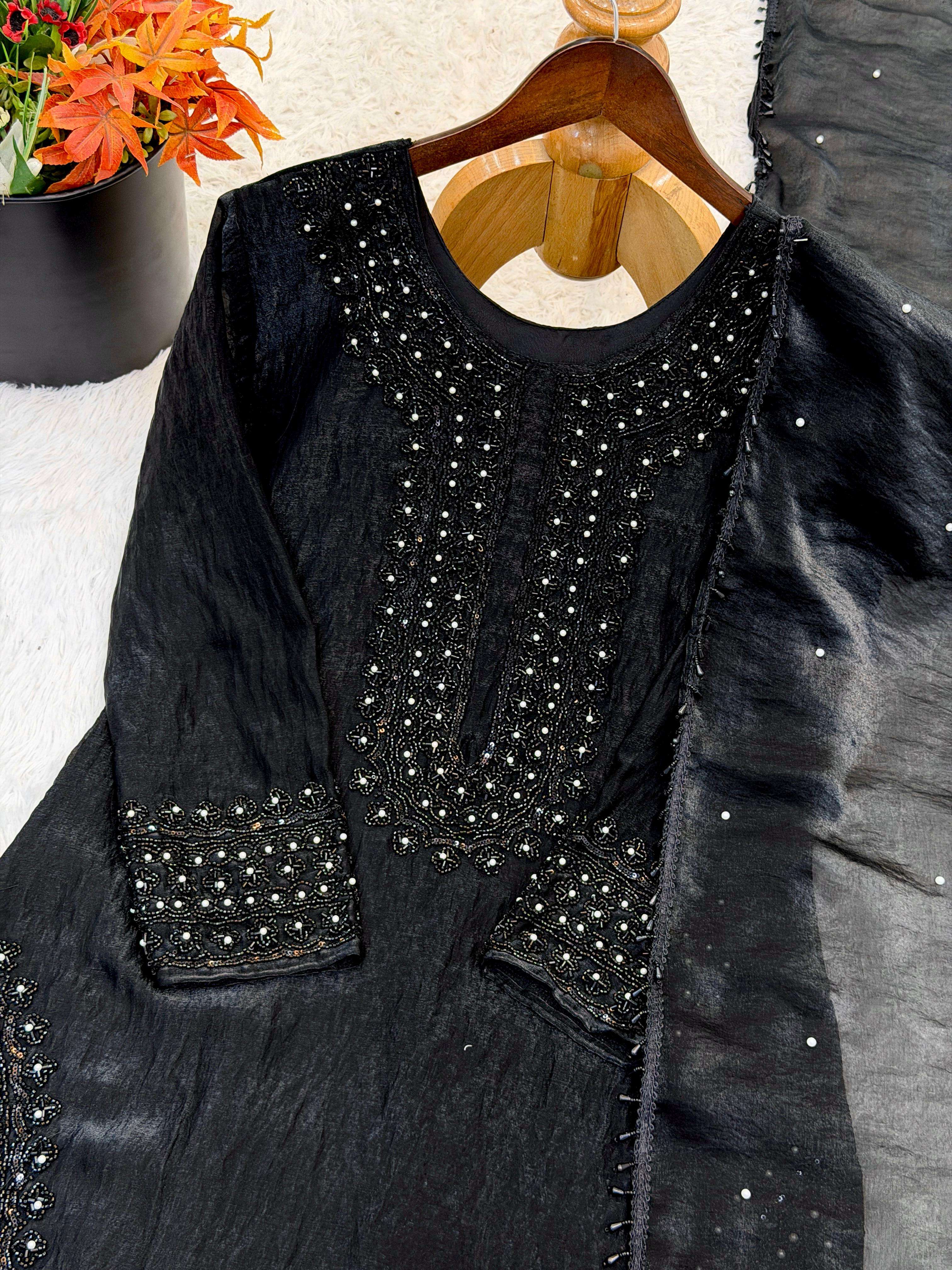 SSR 541 SILK HEAVY SEQUENCE EMBROIDERY DESIGNER PAKISTANI STYLE LADIES SUIT