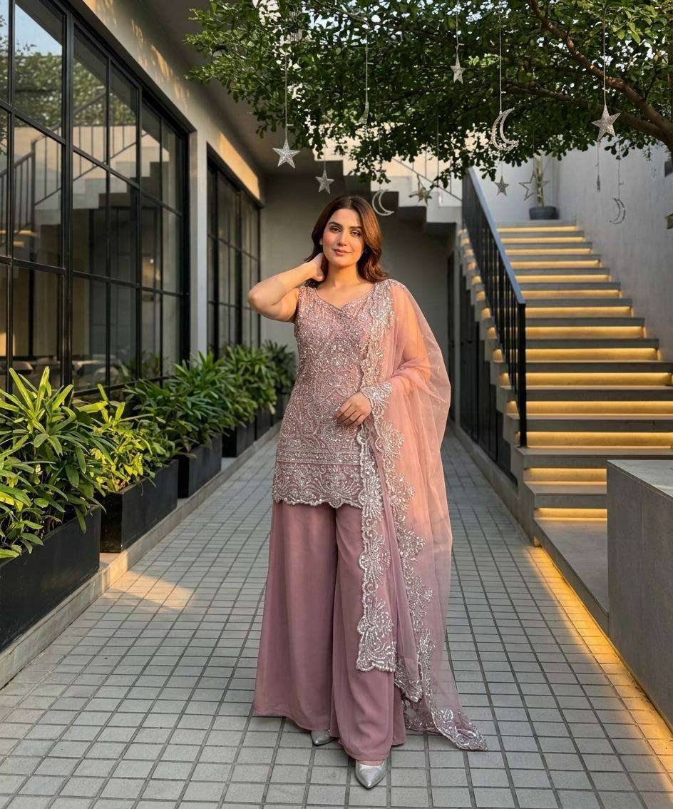 ST 203 GEORGETTE HEAVY GORGEOUS DESIGNER LOOK PARTY WEAR LADIES SUIT