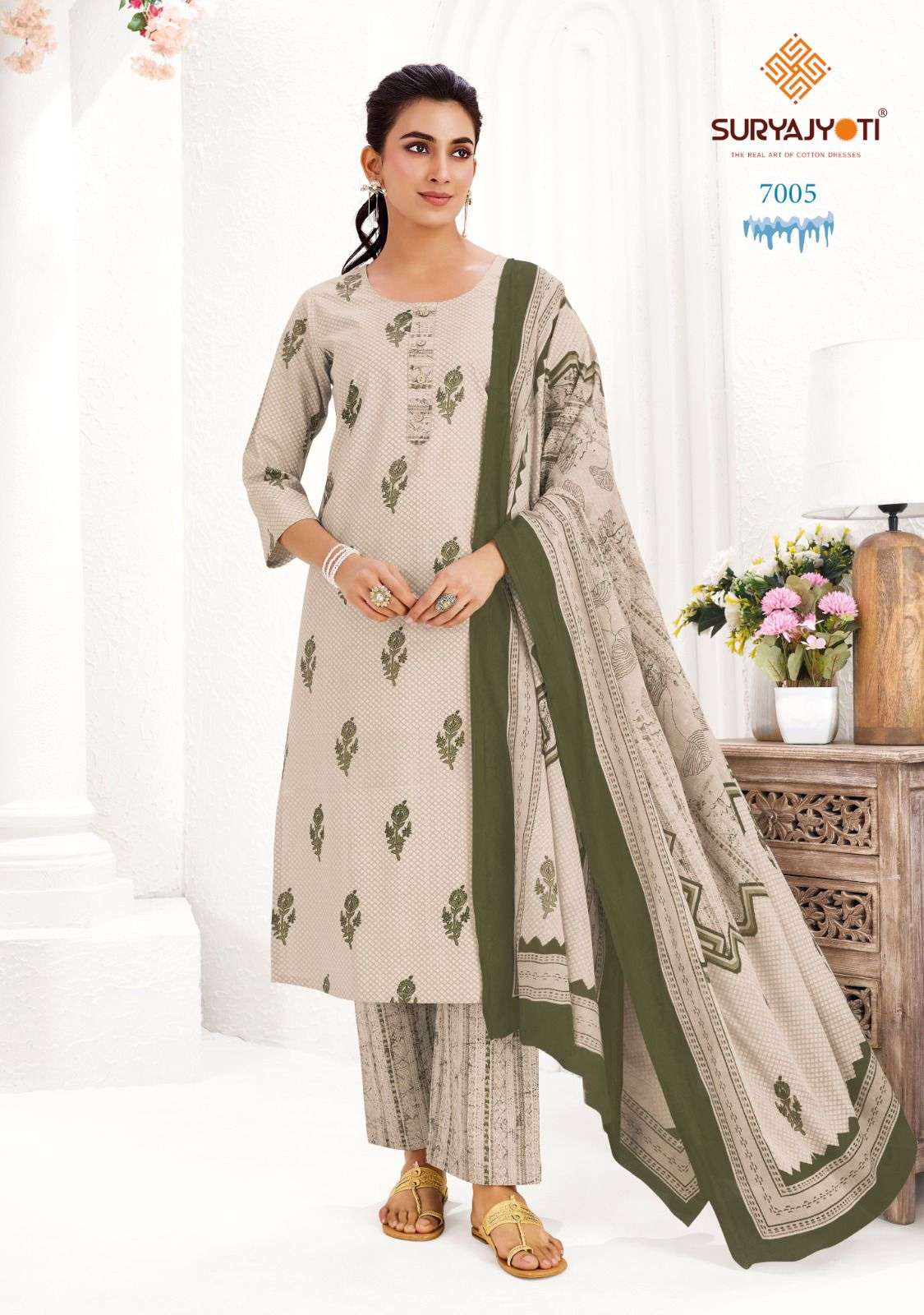  SURYAJYOTI ICE LOOK VOL 7 COTTON PRINTED LADIES READY MADE SUIT