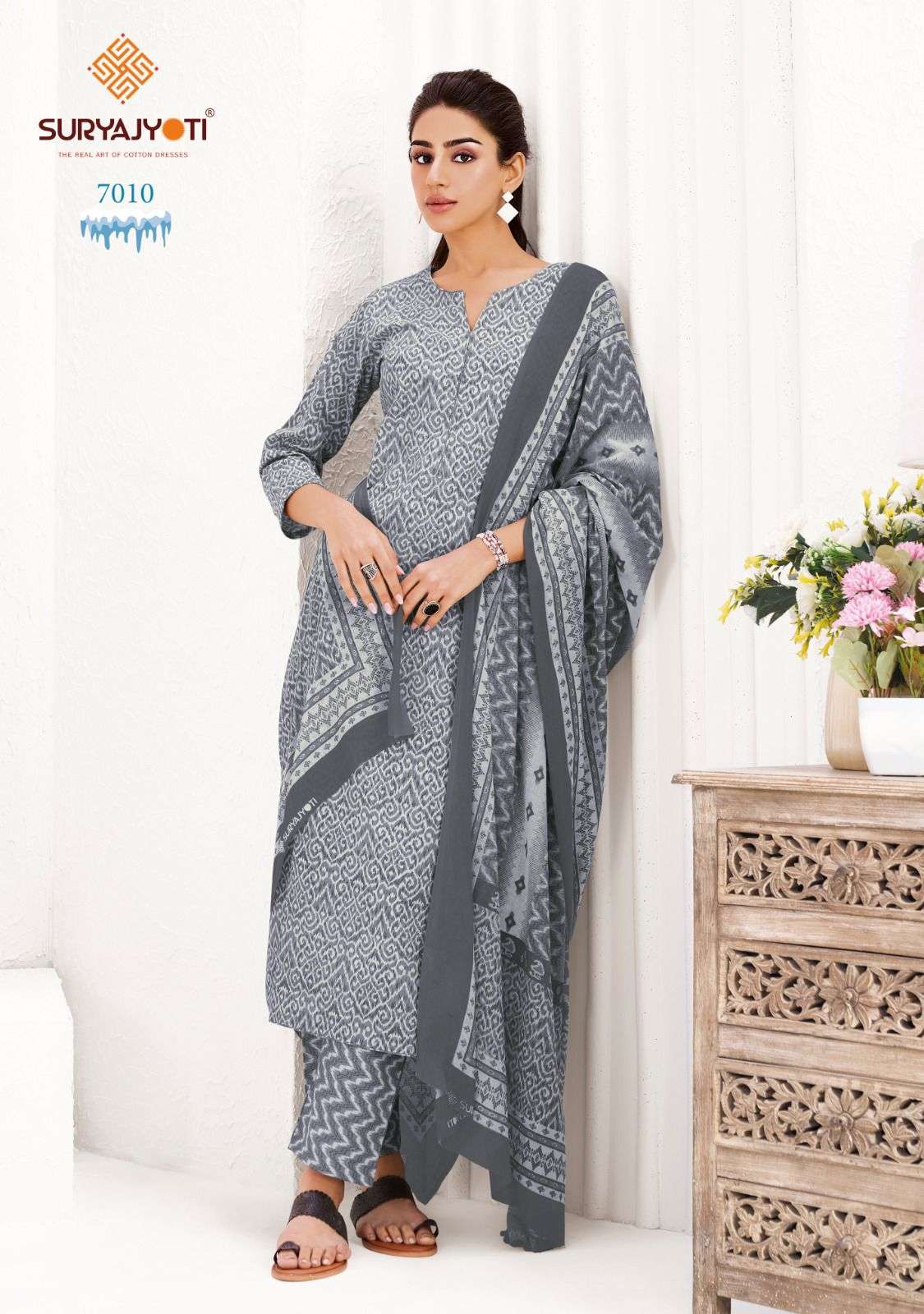  SURYAJYOTI ICE LOOK VOL 7 COTTON PRINTED LADIES READY MADE SUIT