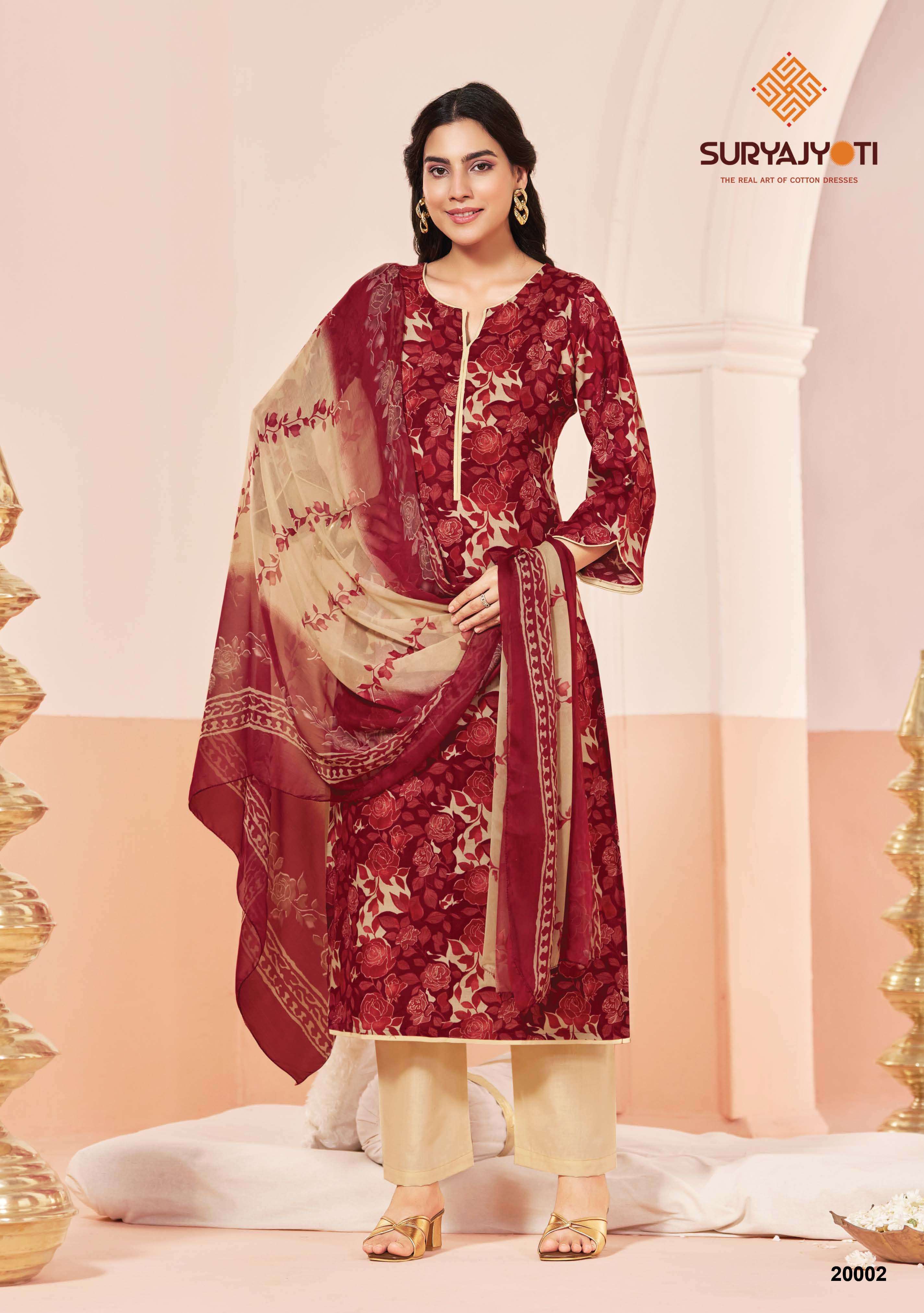 SURYAJYOTI PRINCESS VOL 20  RAYON PRINTS UNSTITCH LADIES SUIT