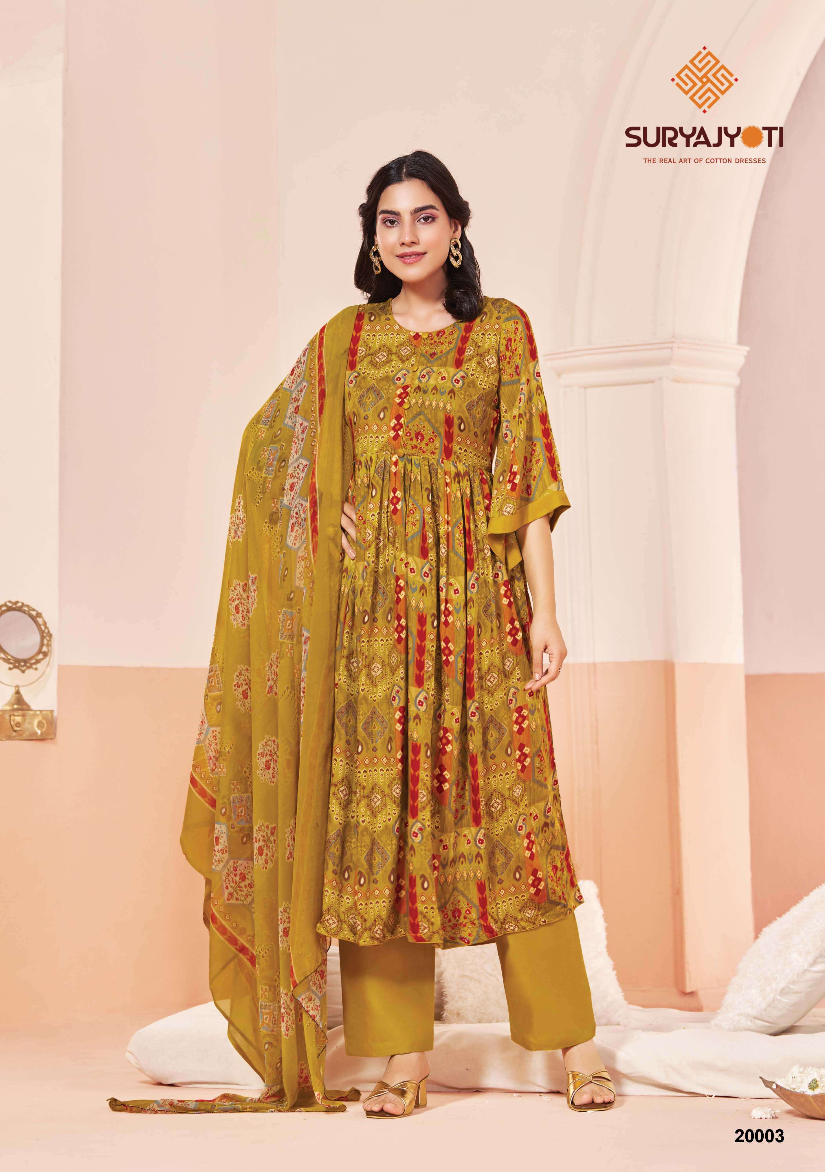 SURYAJYOTI PRINCESS VOL 20  RAYON PRINTS UNSTITCH LADIES SUIT
