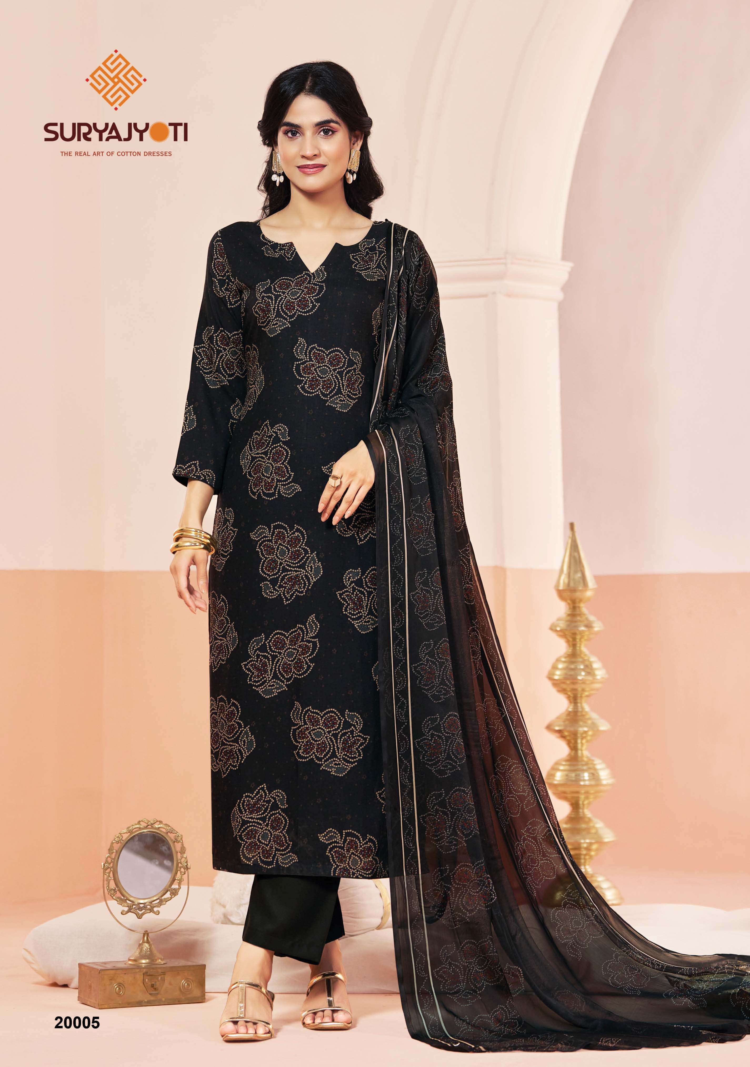 SURYAJYOTI PRINCESS VOL 20  RAYON PRINTS UNSTITCH LADIES SUIT
