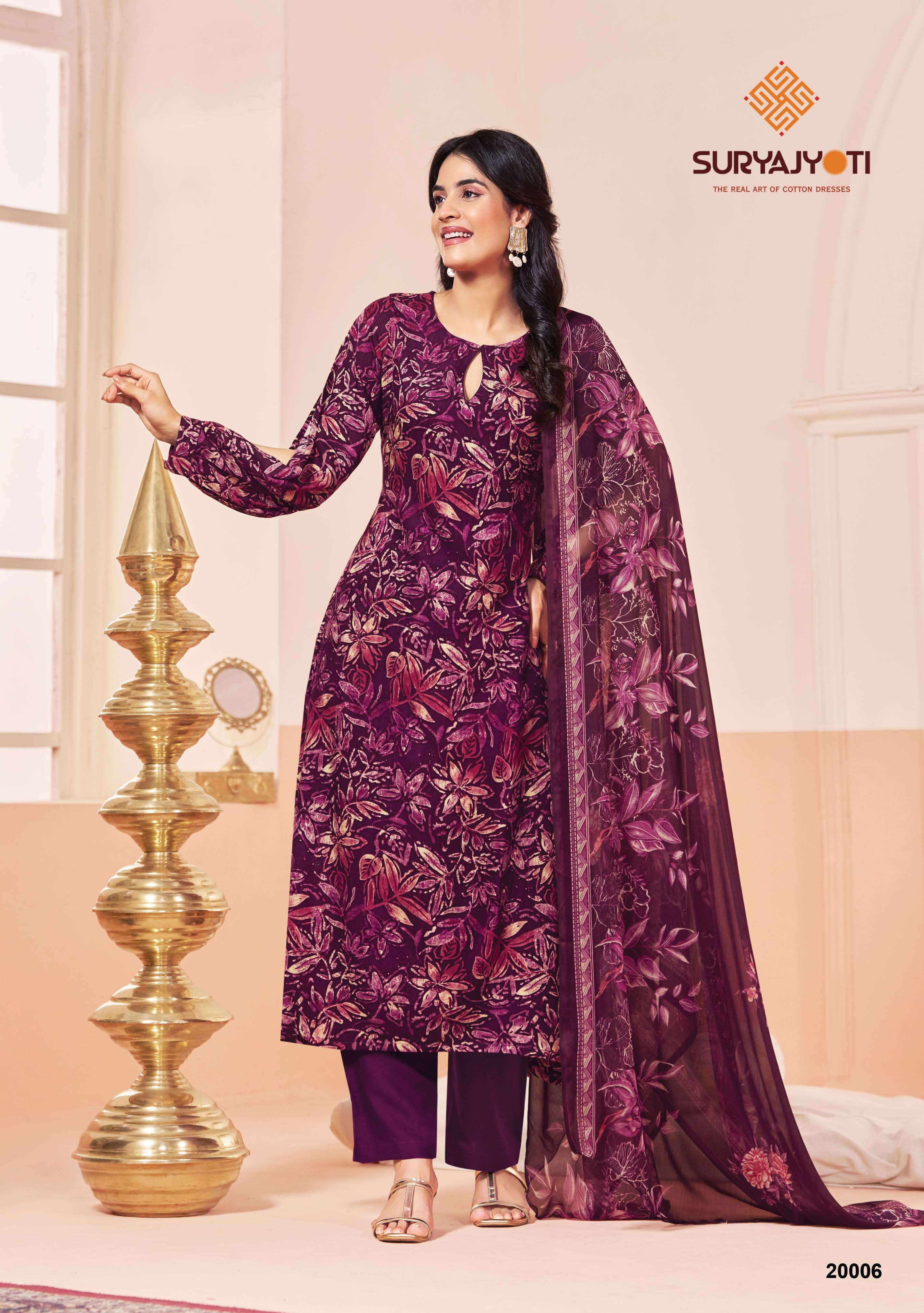 SURYAJYOTI PRINCESS VOL 20  RAYON PRINTS UNSTITCH LADIES SUIT
