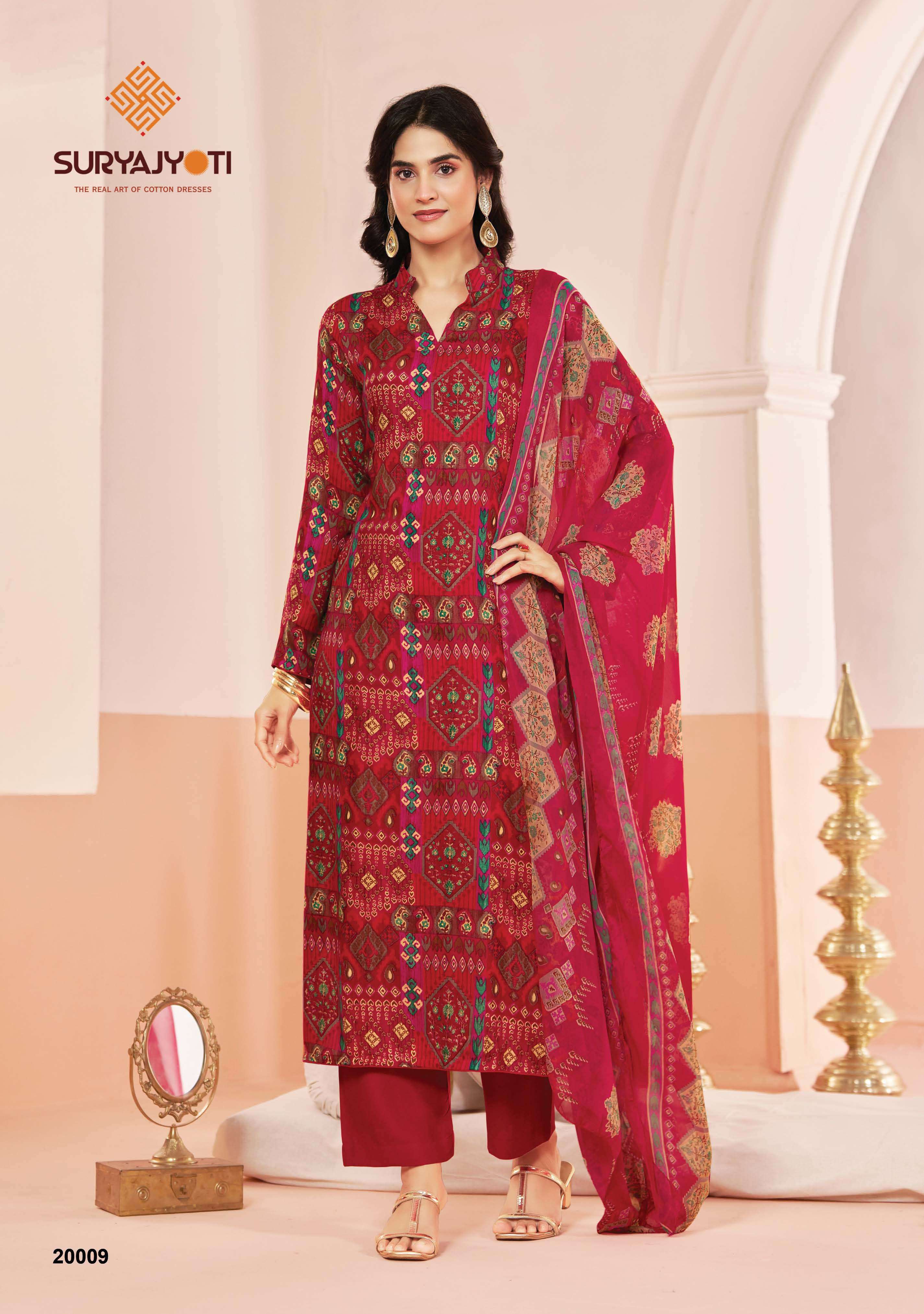 SURYAJYOTI PRINCESS VOL 20  RAYON PRINTS UNSTITCH LADIES SUIT