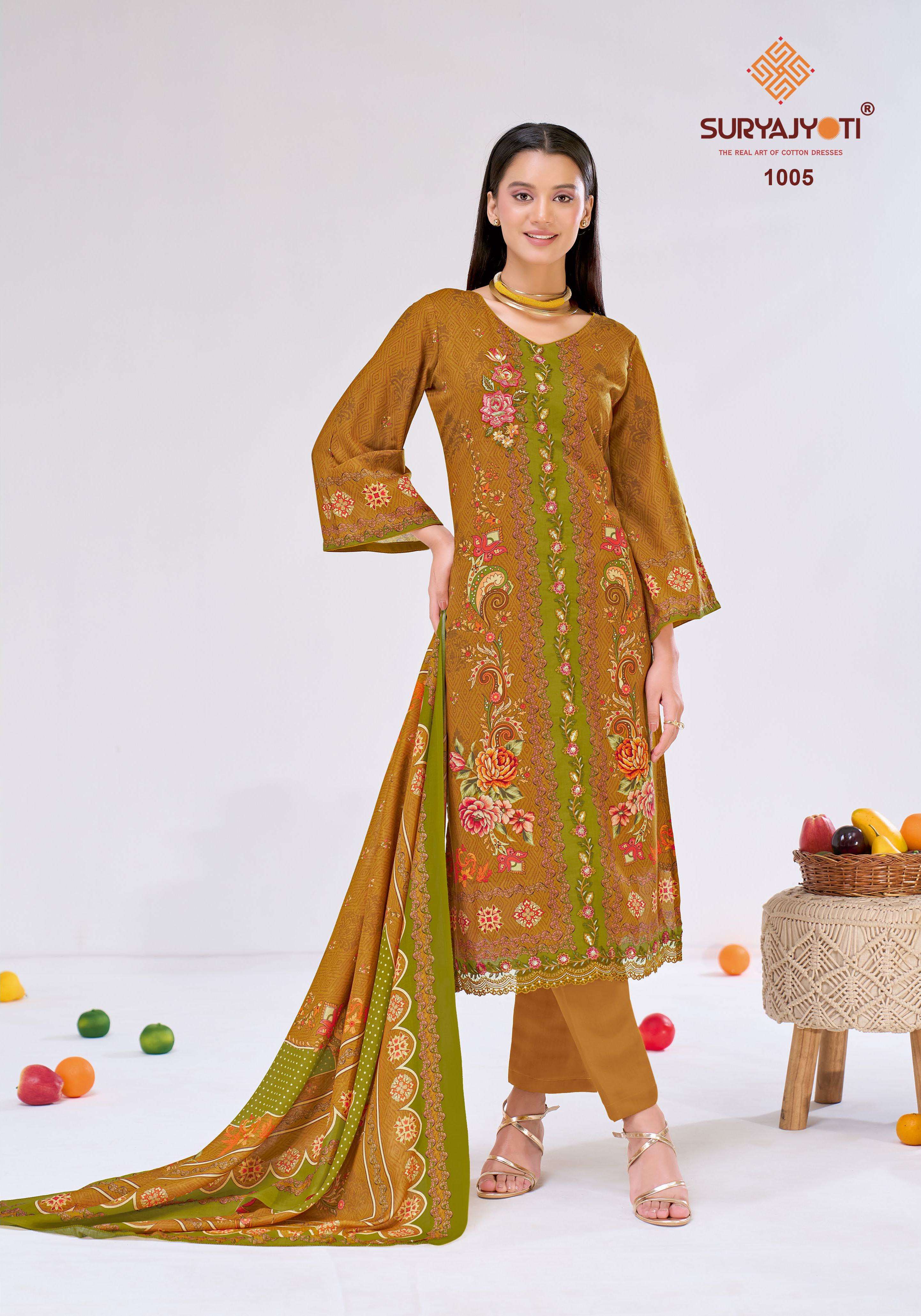 SURYAJYOTI ZAKIRAH VOL 1 COTTON PRINT WITH EMBROIDERY WORK SUIT